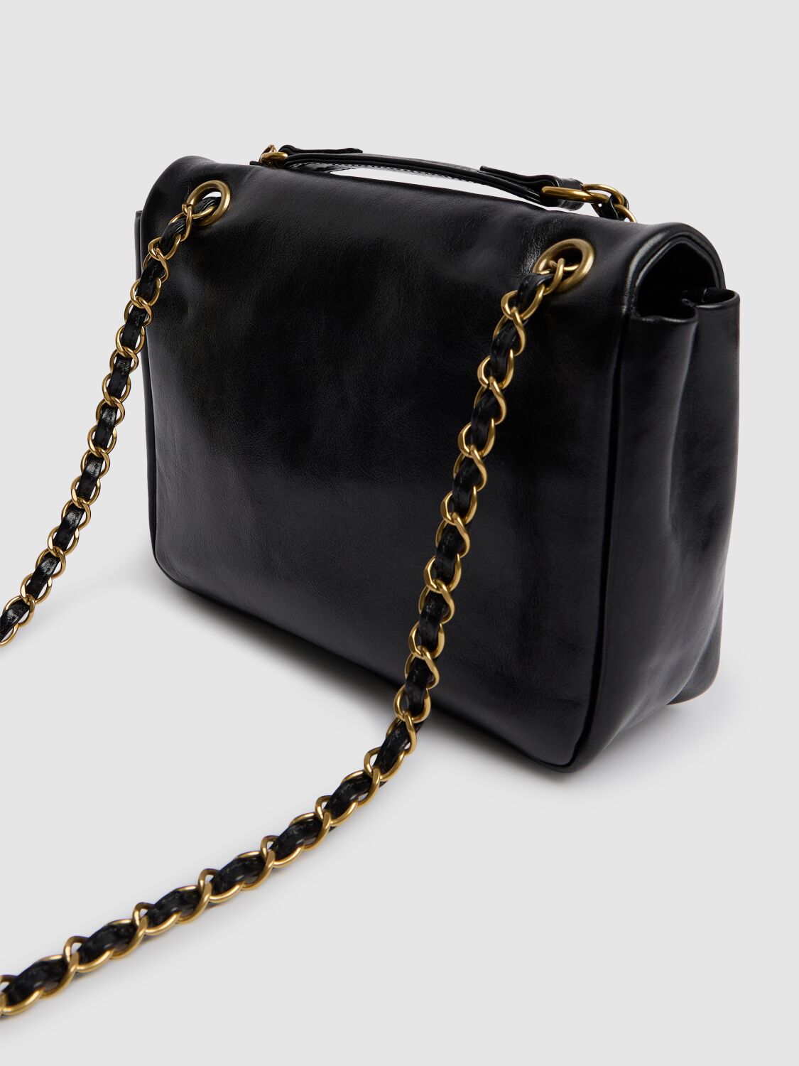 Shop Vivienne Westwood Anita Chain Polished Leather Bag In Black