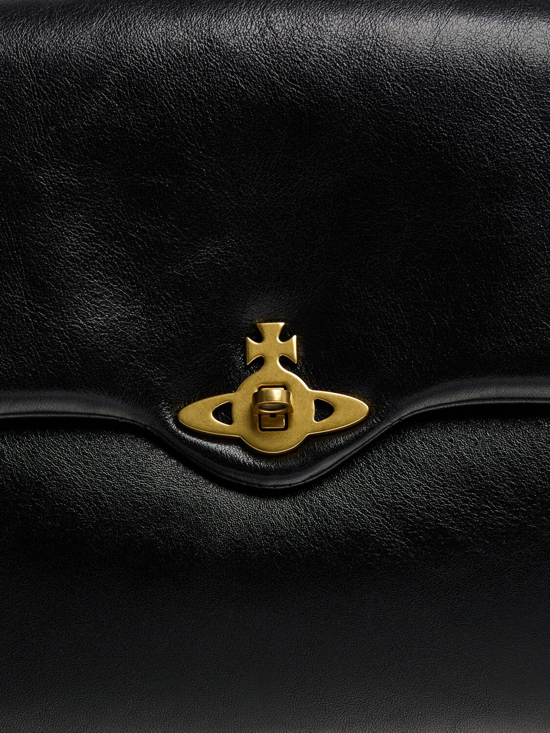 Shop Vivienne Westwood Anita Chain Polished Leather Bag In Black