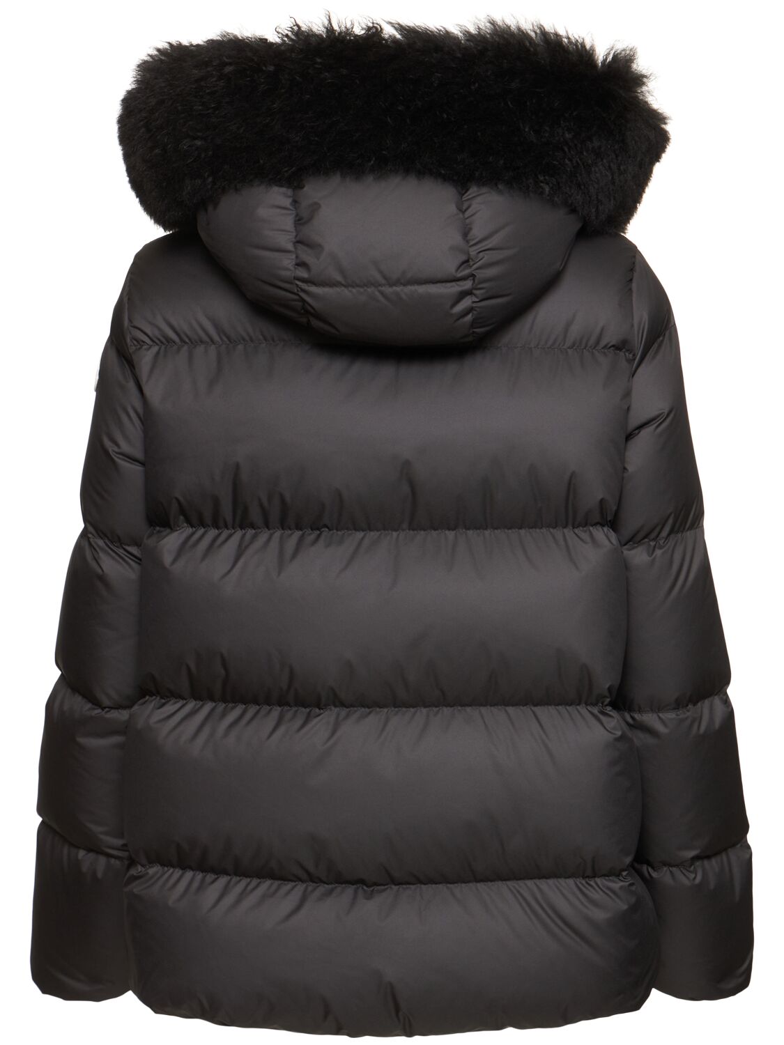 Shop Moncler Laichefur Nylon Down Jacket In Black