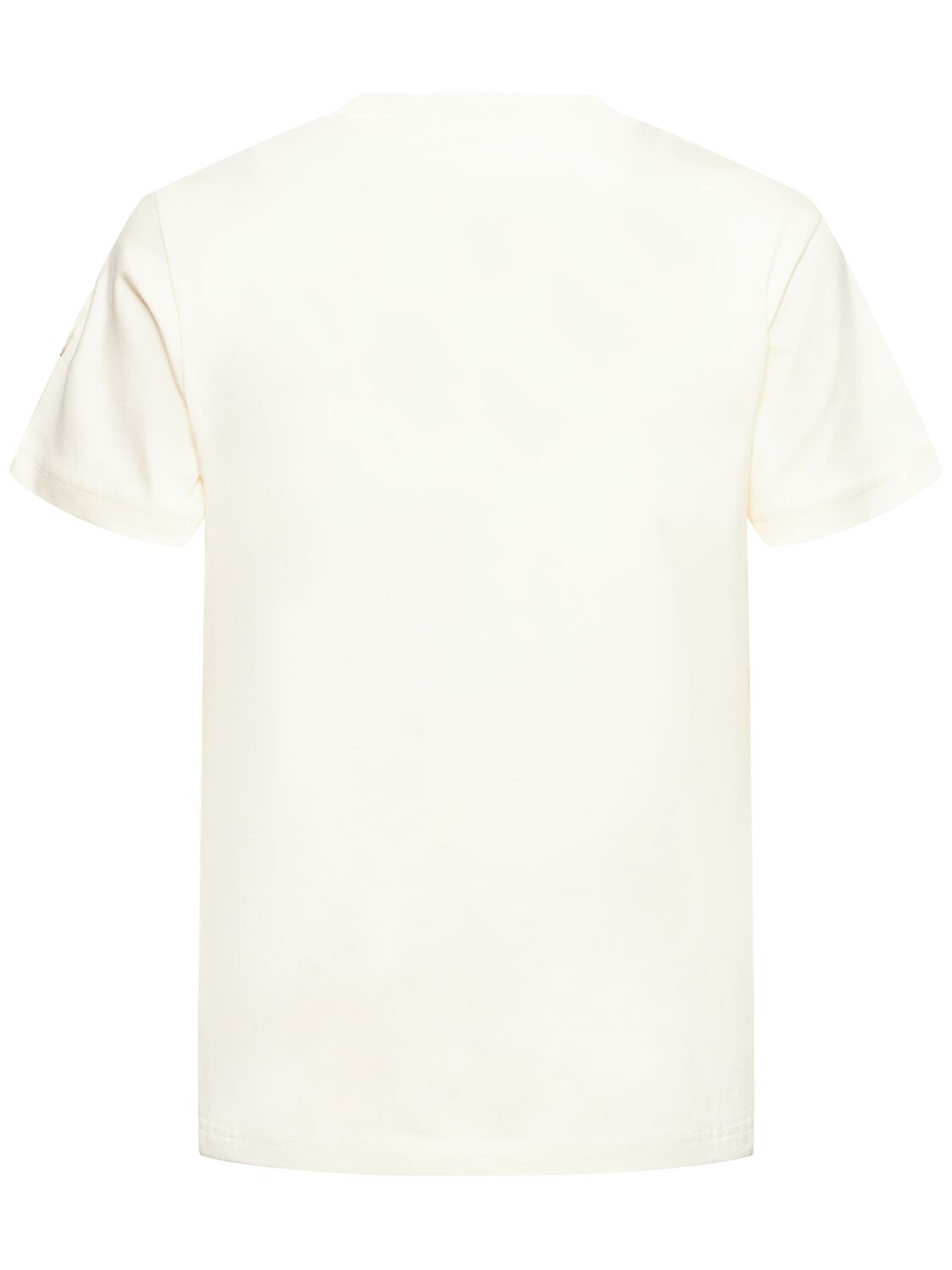 Shop Moncler Crystal Logo Cotton T-shirt In White