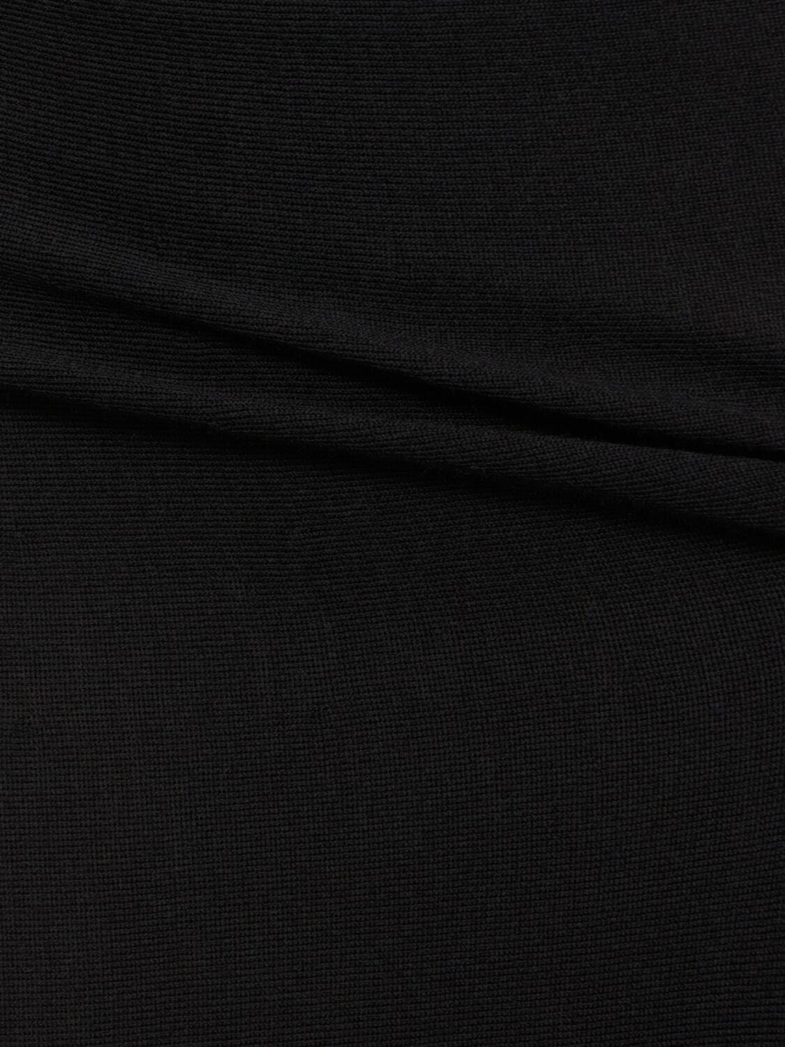 Shop Khaite Mayu Knitted Wool Blend Midi Skirt In Black