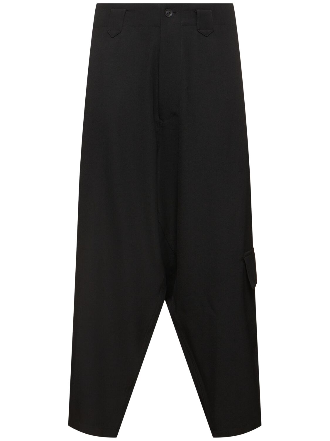 Yohji Yamamoto Wool Gabardine Pants In Black