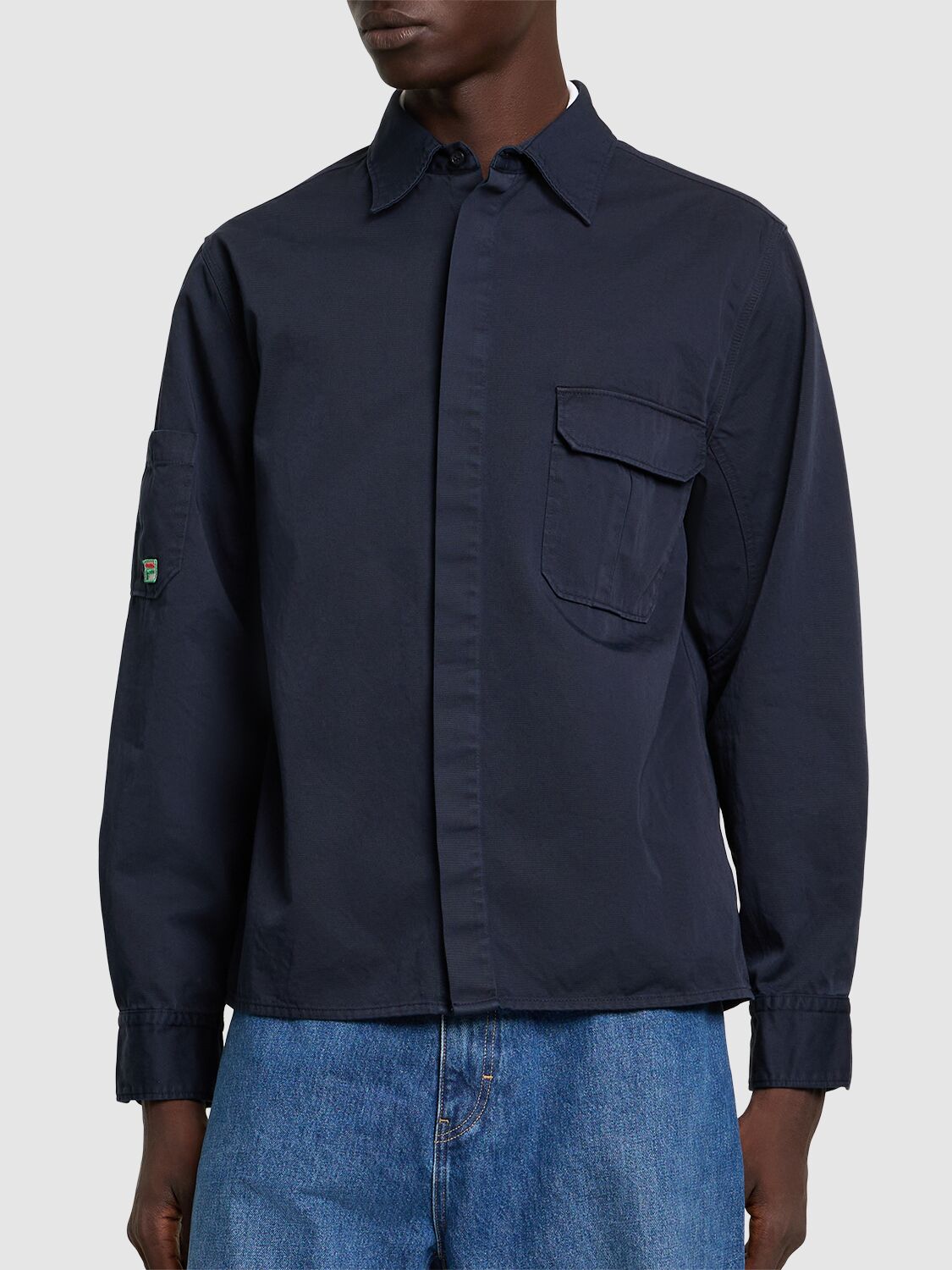 Shop Fila F+ Utility Shirt In Rich Deep Navy