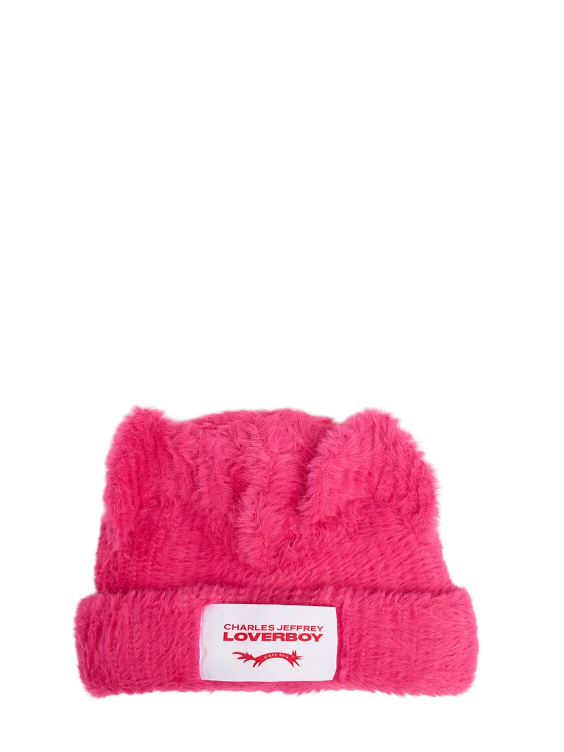 Charles Jeffrey Loverboy Fluffy Chunky Ears Beanie In Pink