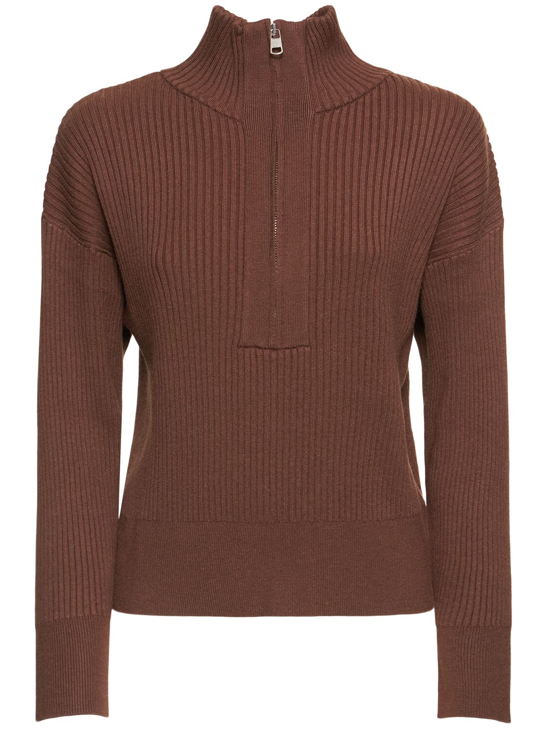 Varley Janie Half Zip Knit Sweater In Chestnut