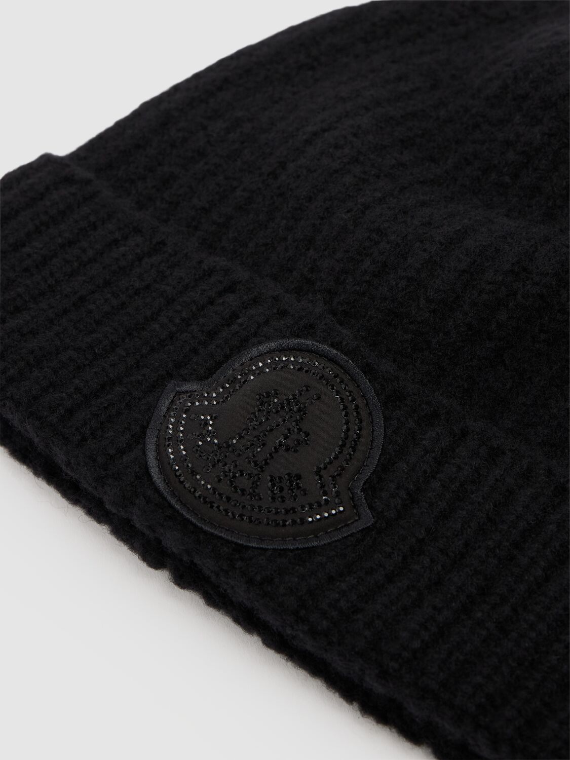 Shop Moncler Tricot Virgin Wool Blend Beanie In Black