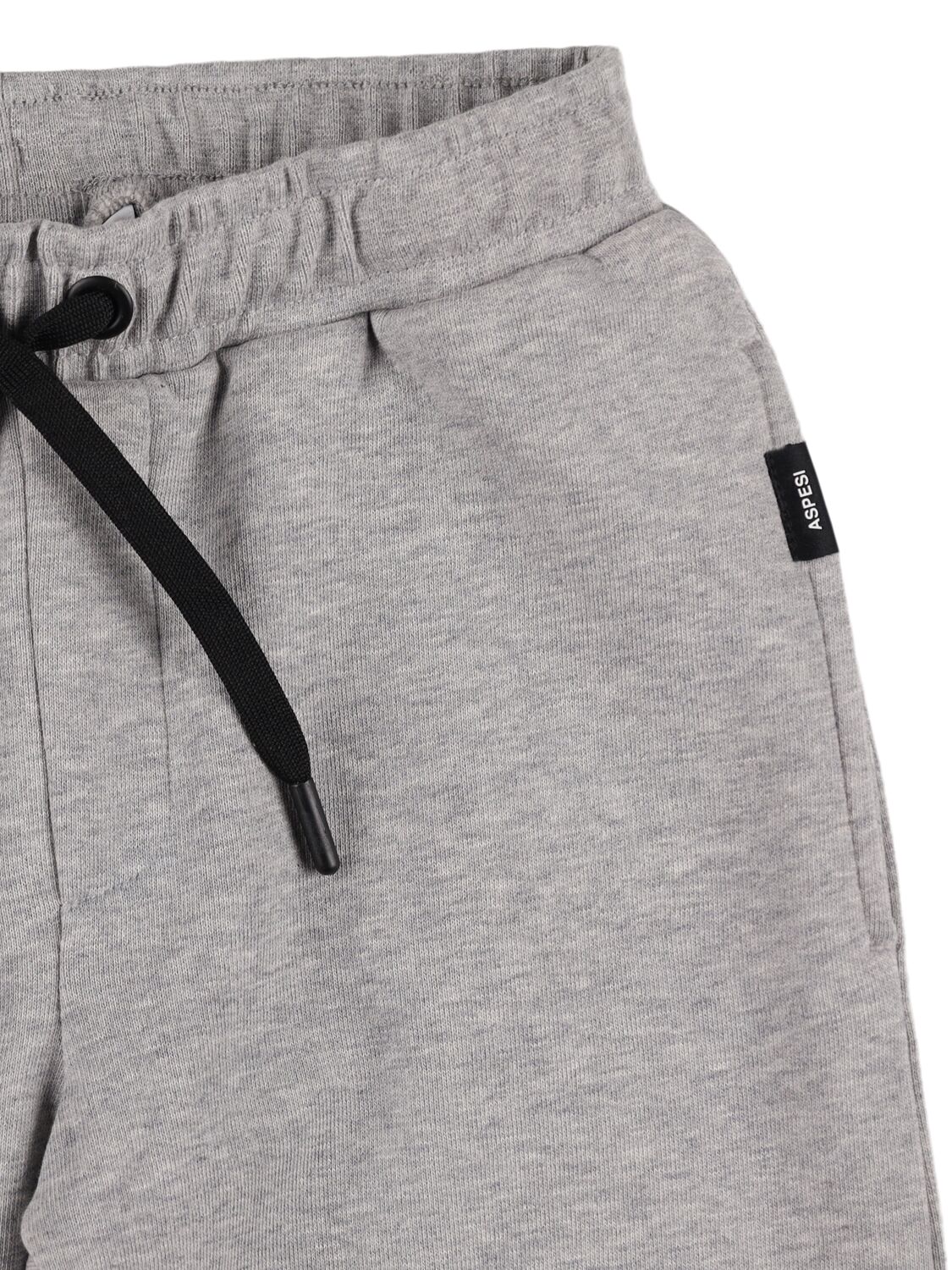 Shop Aspesi Cotton Sweatpants W/ Nylon Insert In Grey/green