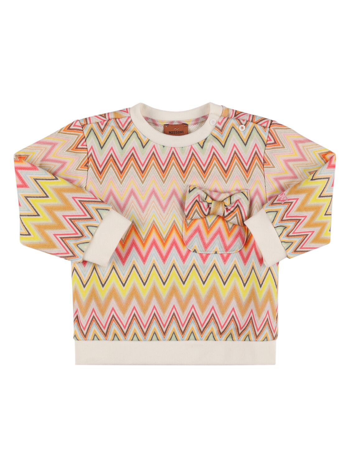 Missoni Babies' Printed Cotton Sweatshirt In White/multi