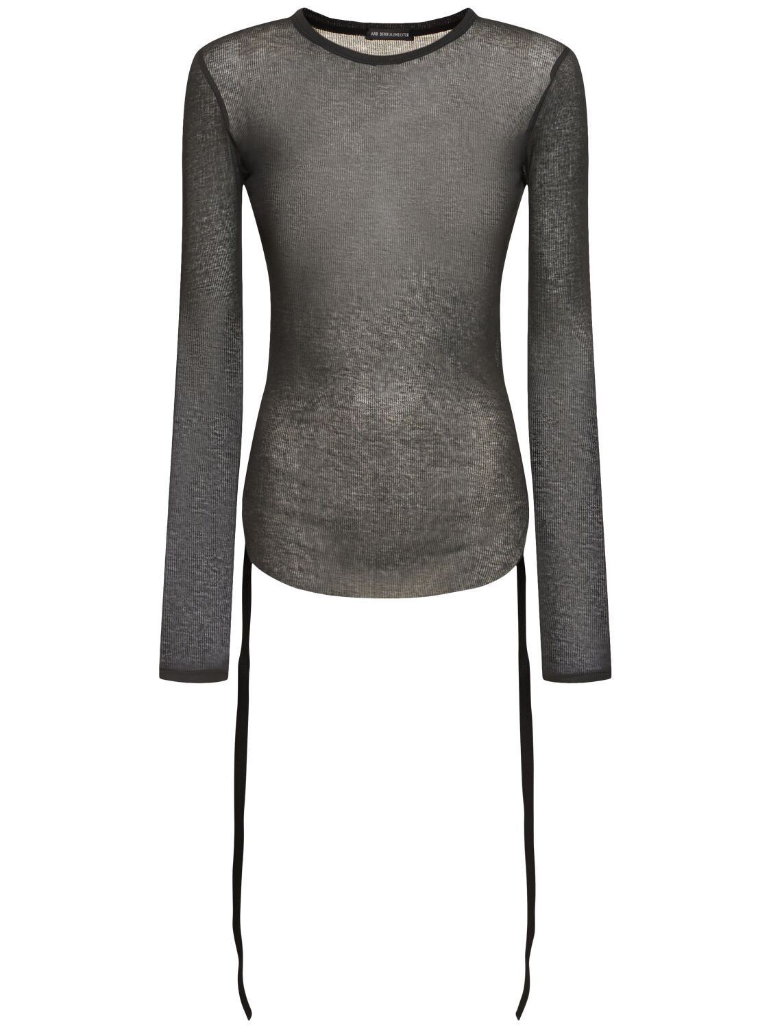 Ann Demeulemeester Oke Wrinkled Jersey Cropped Top In Black