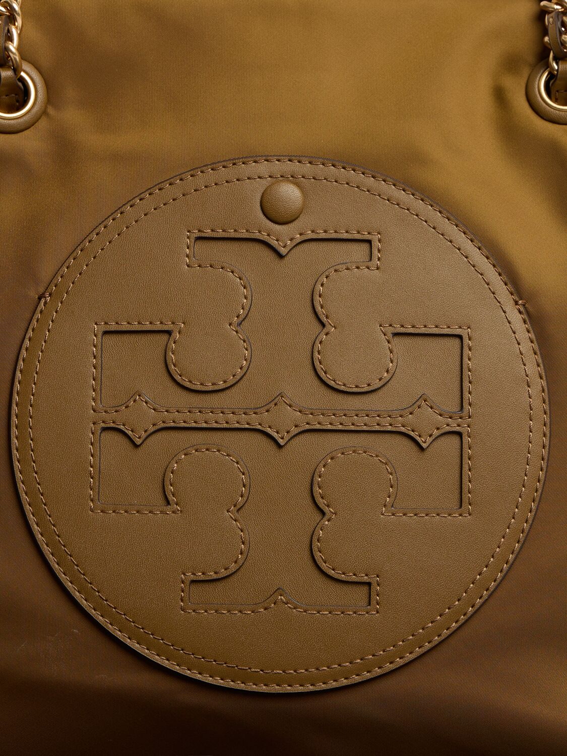 Shop Tory Burch Ella Chain Nylon Tote Bag In Camel