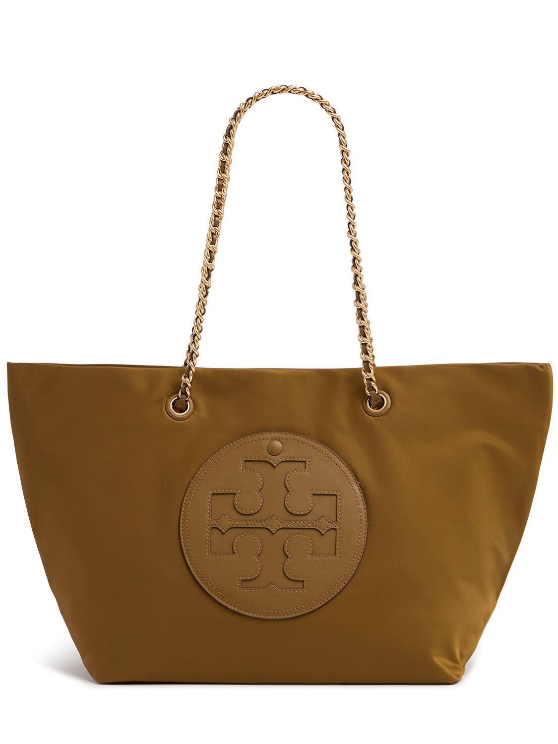 Shop Tory Burch Ella Chain Nylon Tote Bag In Camel