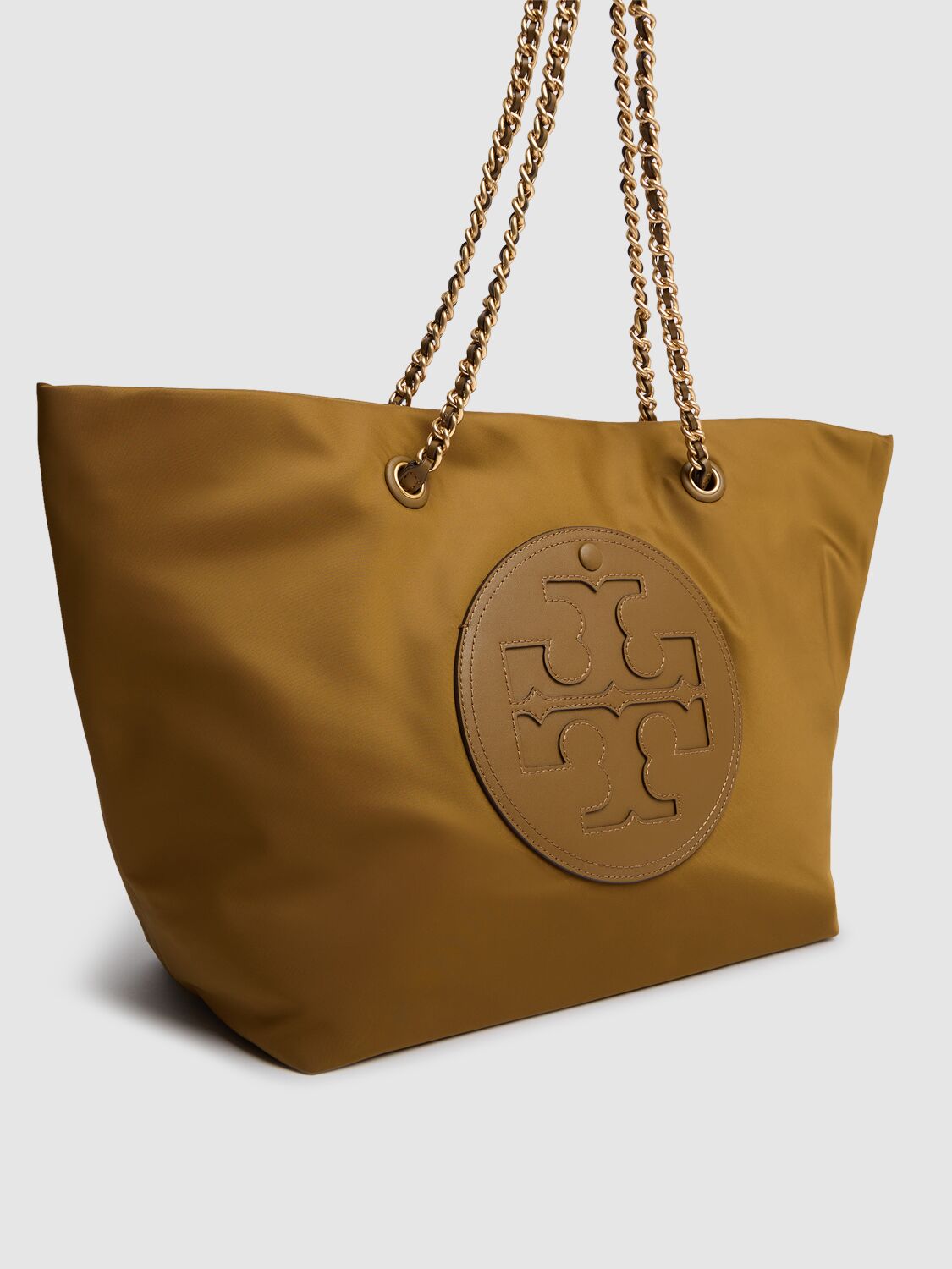 Shop Tory Burch Ella Chain Nylon Tote Bag In Camel