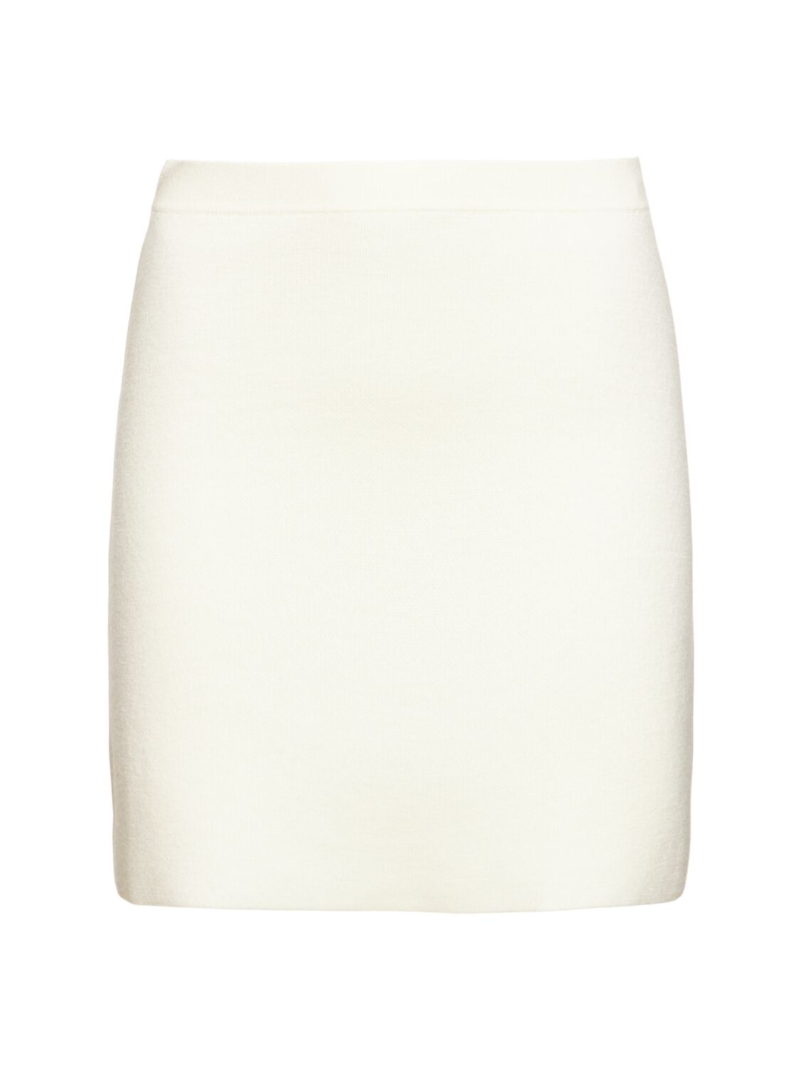 Khaite Darrion Knitted Wool Blend Mini Skirt In White