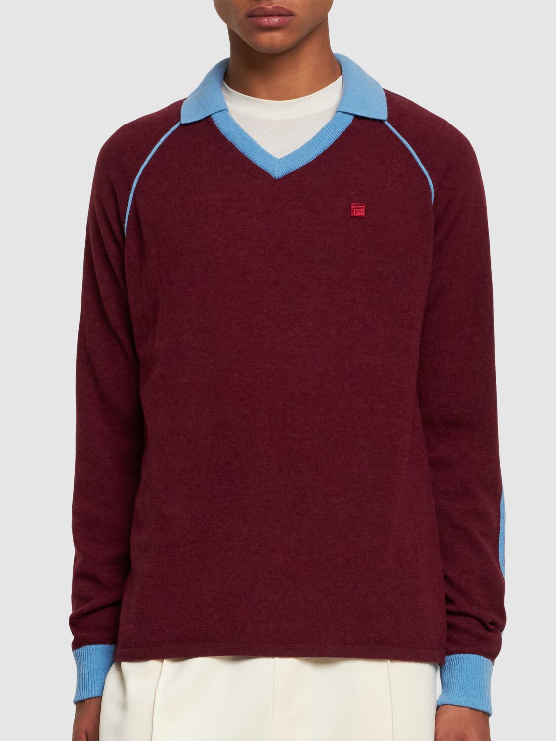 Shop Fila F+ Line Squadra Knit Top In Burgundy