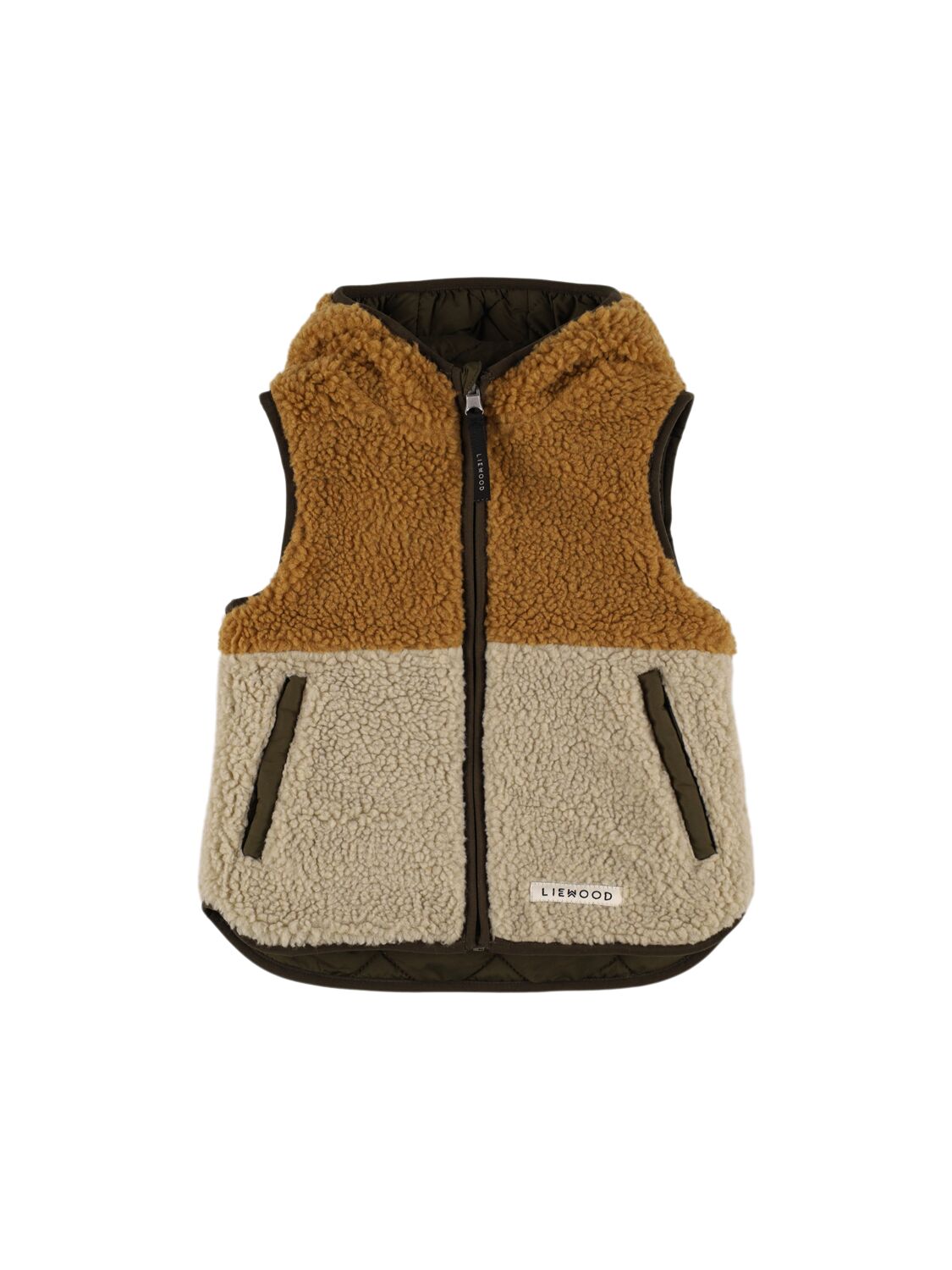 Liewood Reversible Recycled Poly Vest In Beige/brown