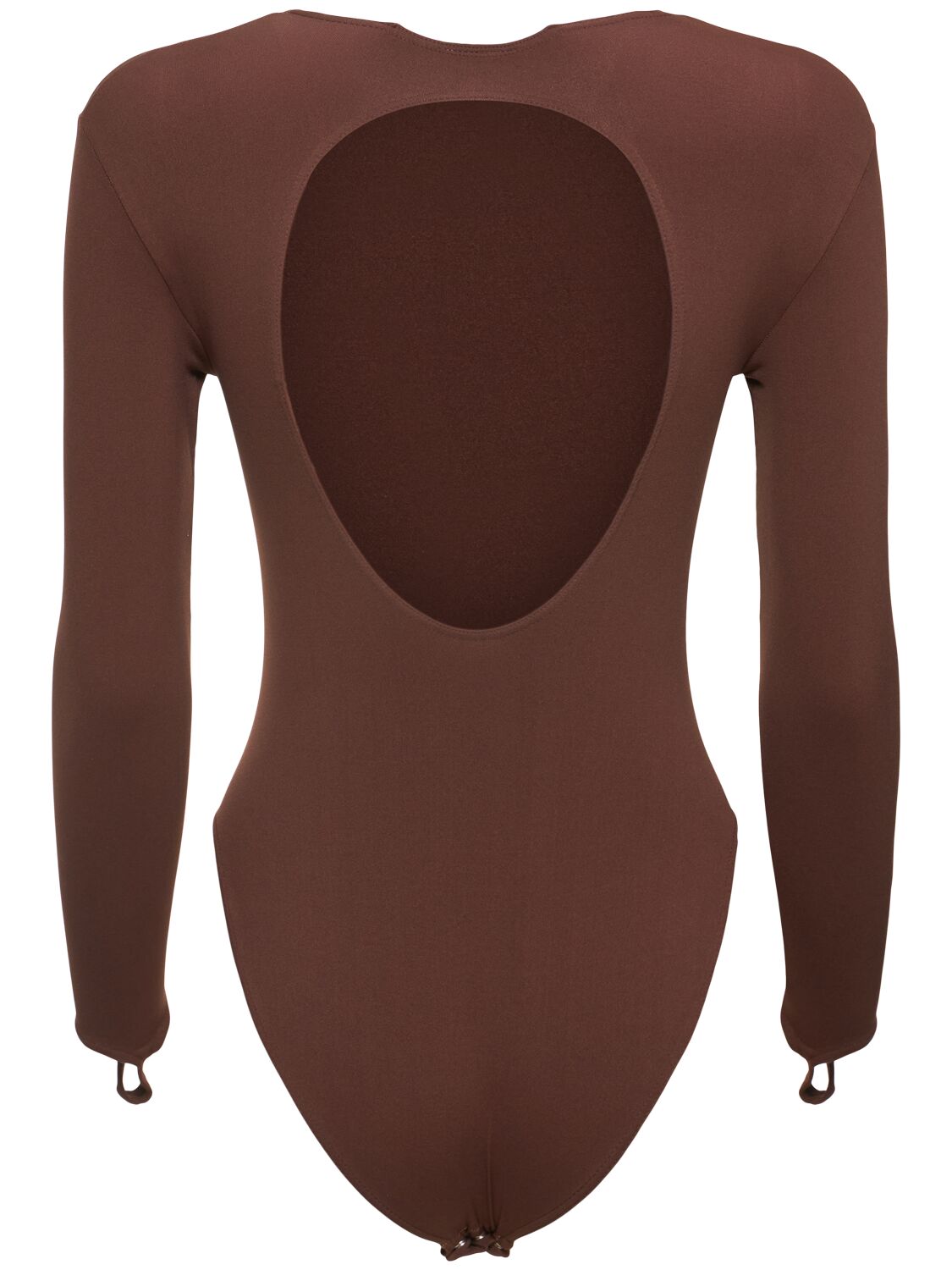 Shop Andreädamo Sculpting Jersey Bodysuit In Brown