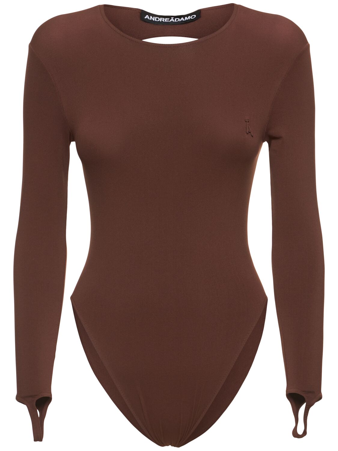 Andreädamo Sculpting Jersey Bodysuit In Brown