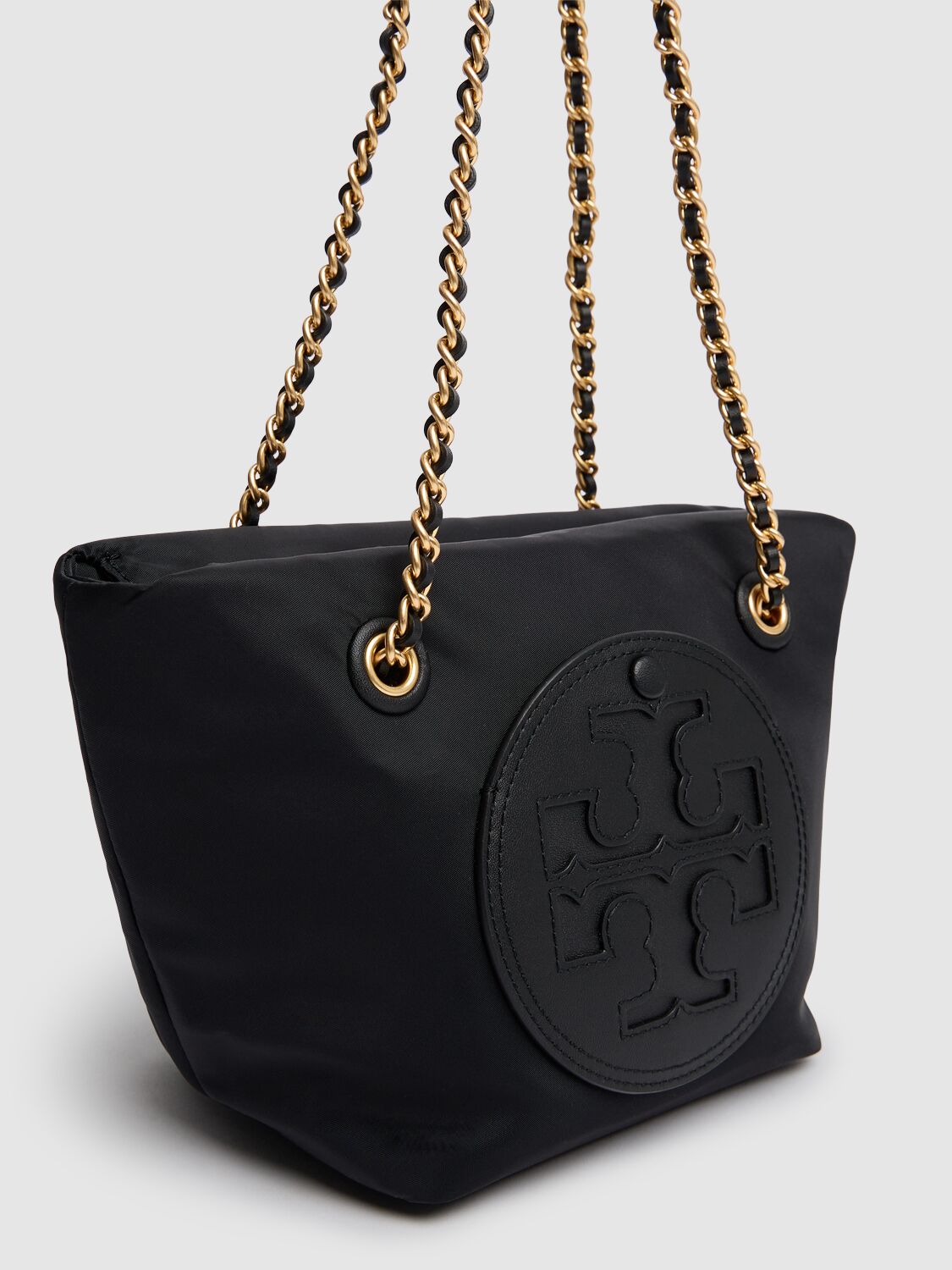 Shop Tory Burch Small Ella Chain Nylon Crossbody Bag In Black