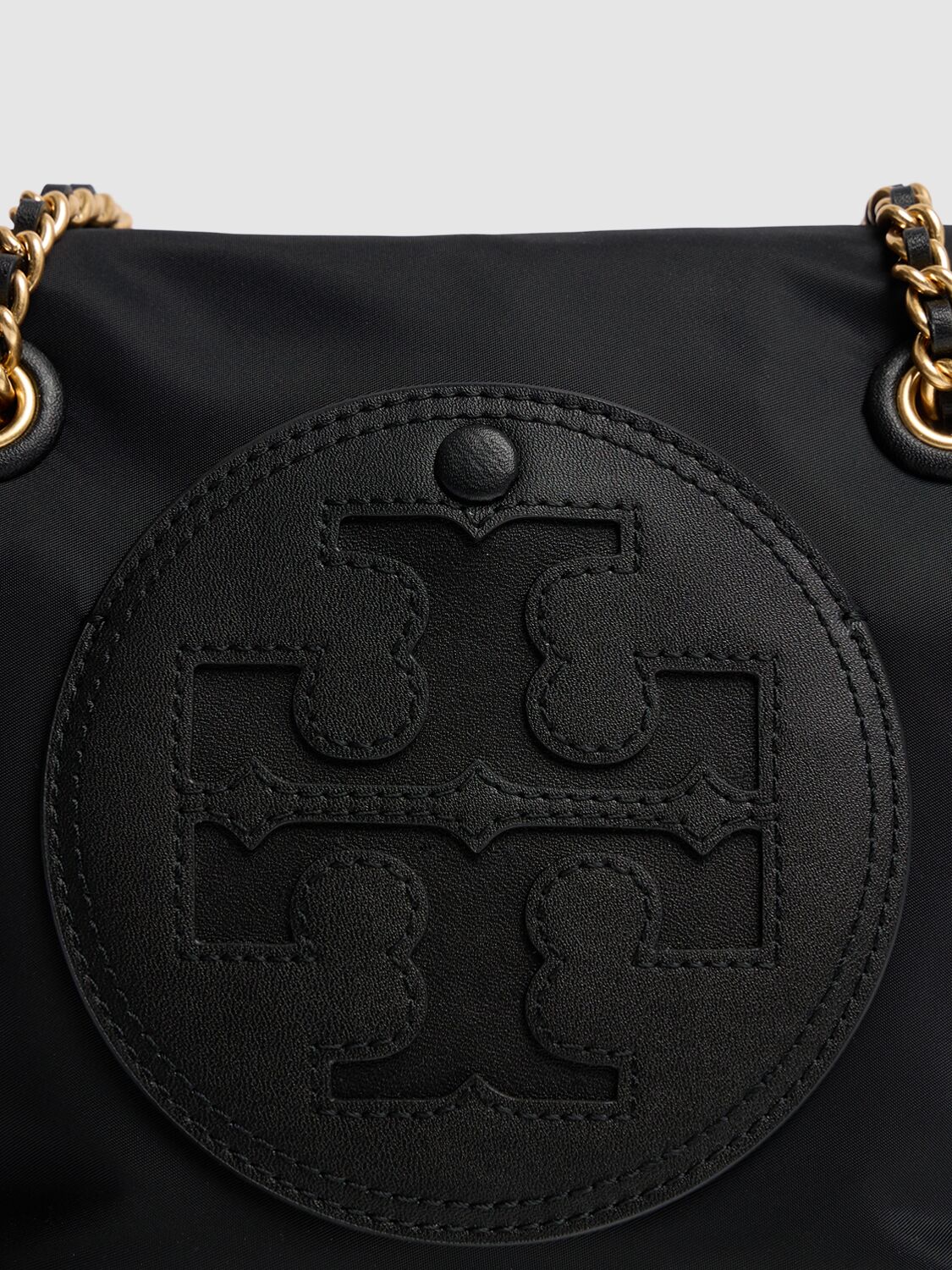 Shop Tory Burch Small Ella Chain Nylon Crossbody Bag In Black