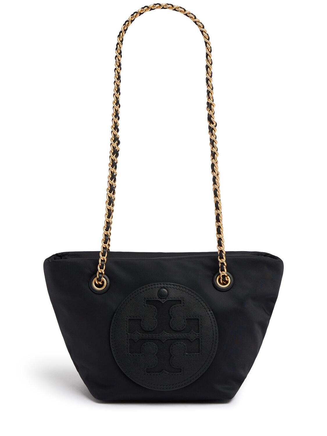 Shop Tory Burch Small Ella Chain Nylon Crossbody Bag In Black