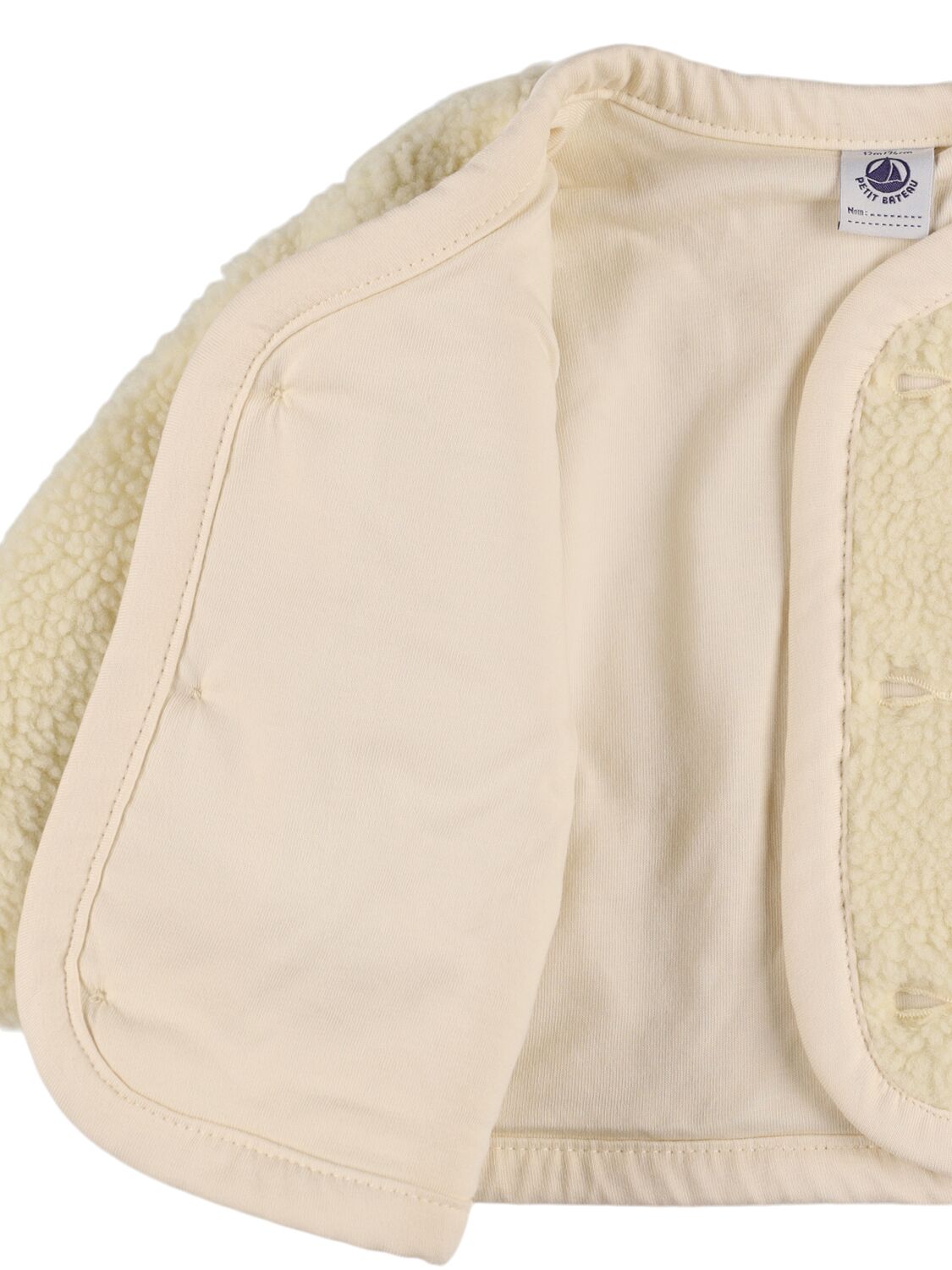 Shop Petit Bateau Poly Teddy Jacket In Beige