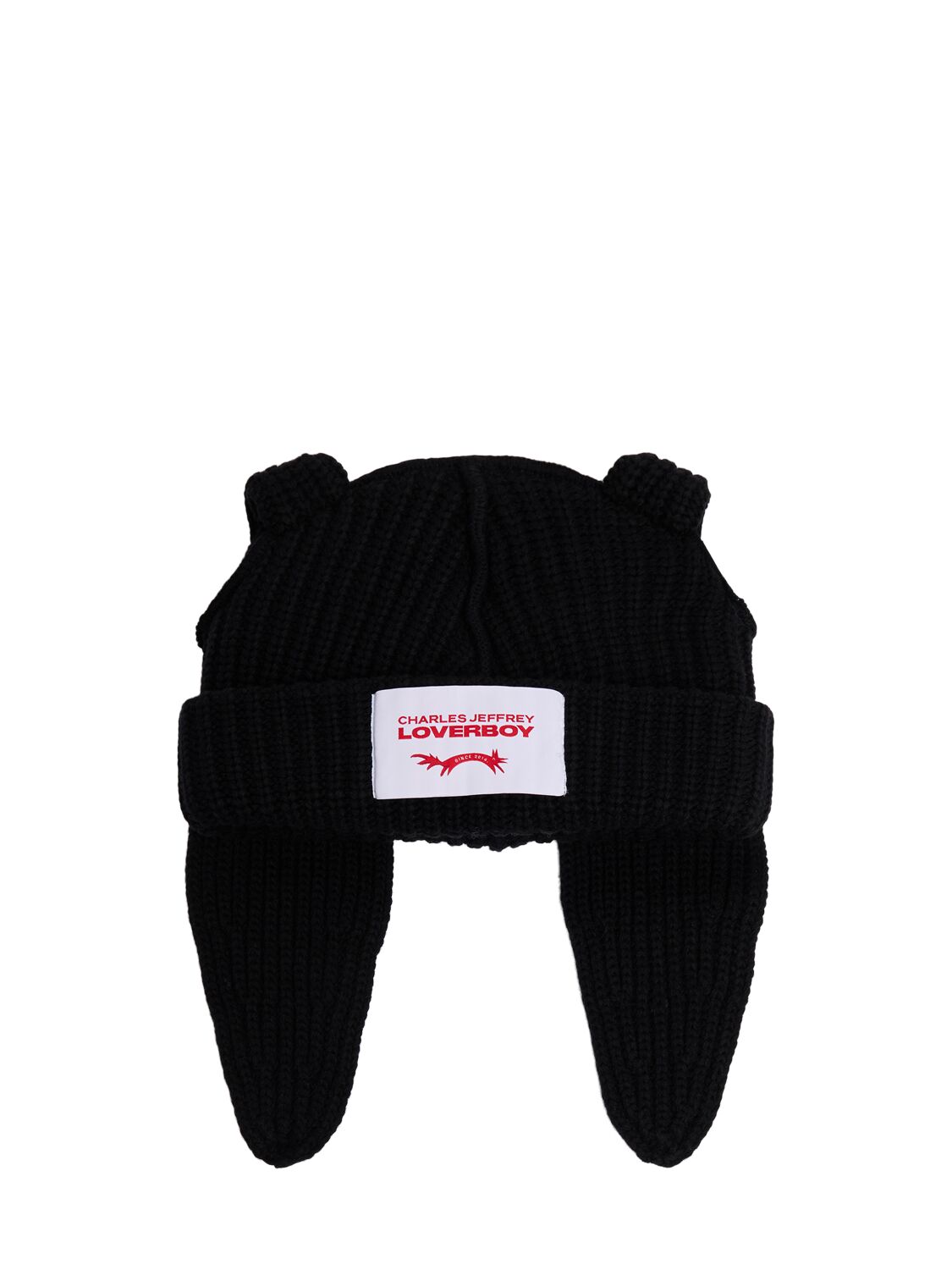 Charles Jeffrey Loverboy Chunky Rabbit Wool Blend Beanie In Black