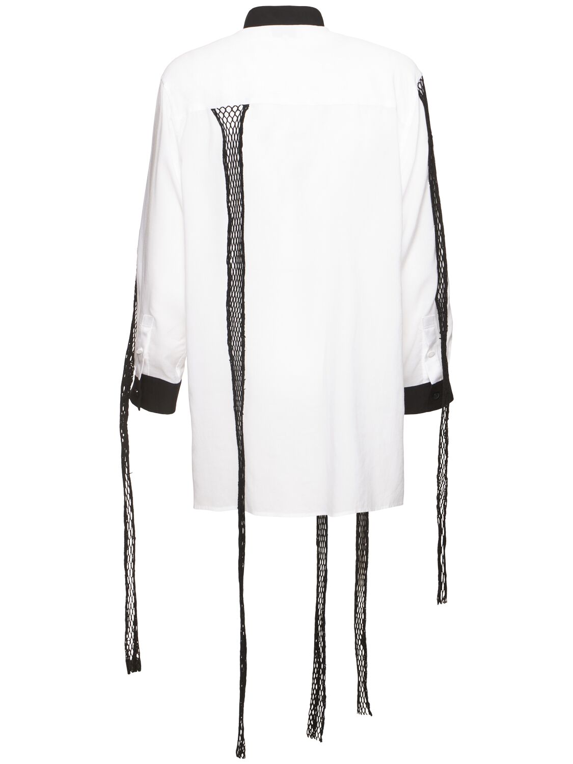 Shop Yohji Yamamoto Mesh Long Shirt In Off White