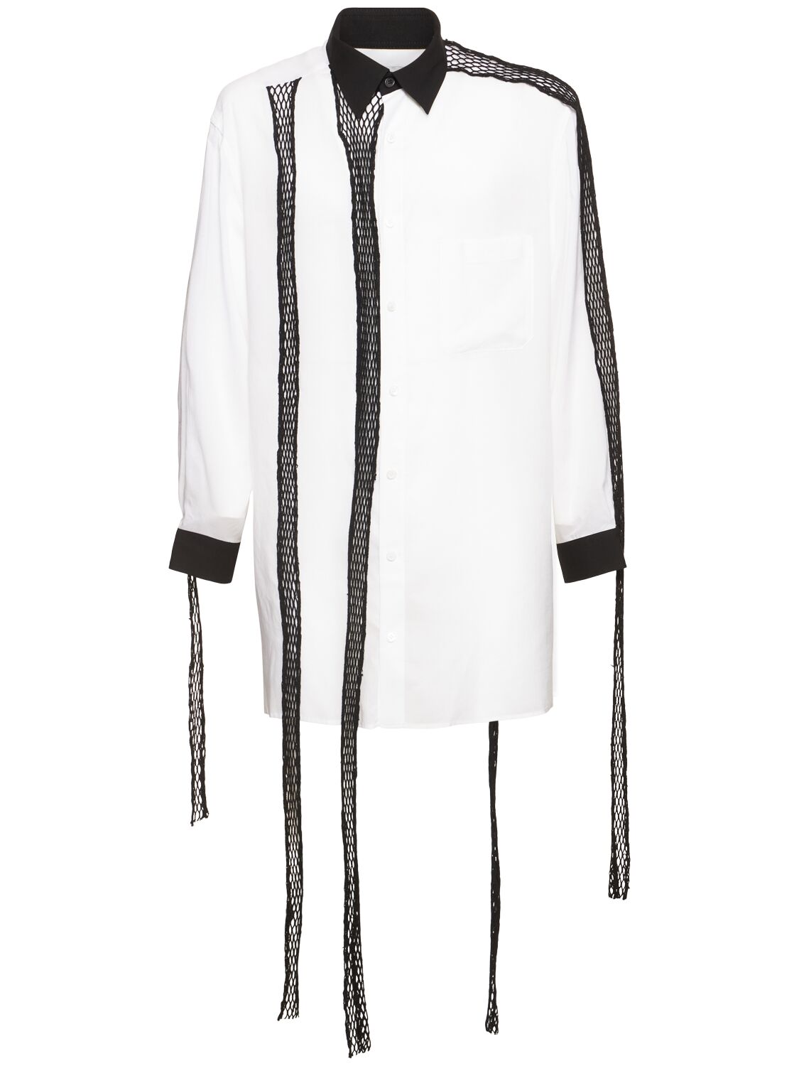 Yohji Yamamoto Mesh Long Shirt In Off White