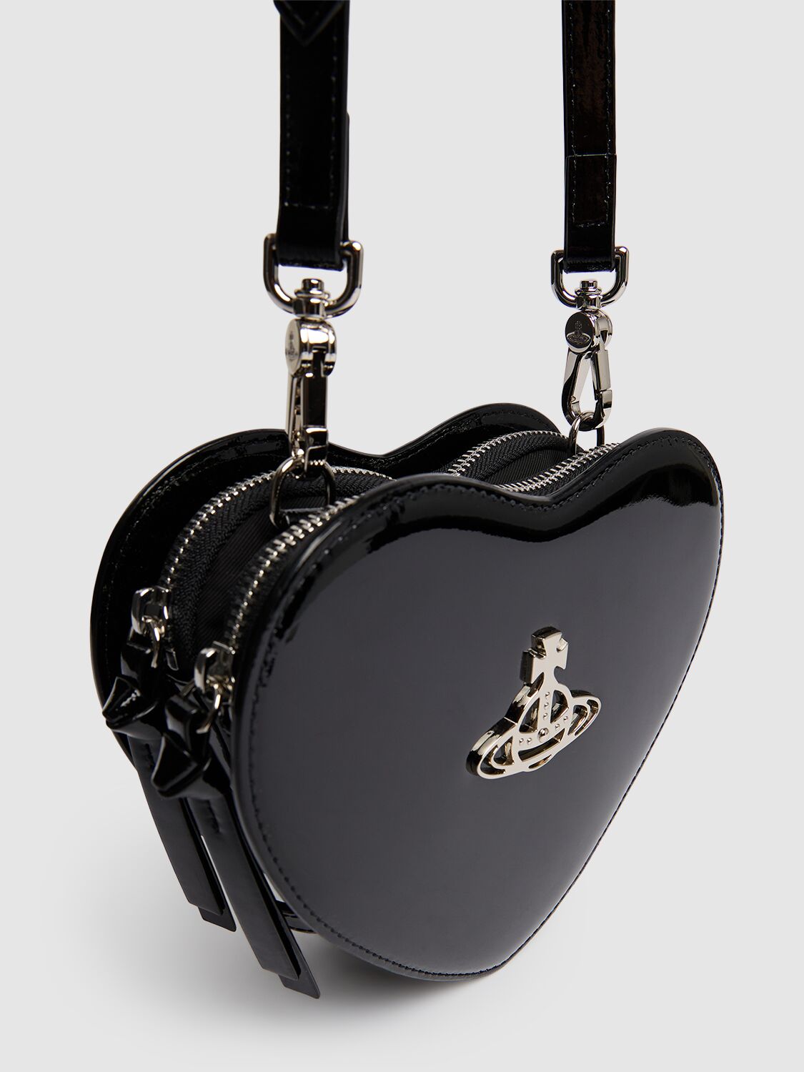 Shop Vivienne Westwood Louise Heart Patent Leather Bag In Black