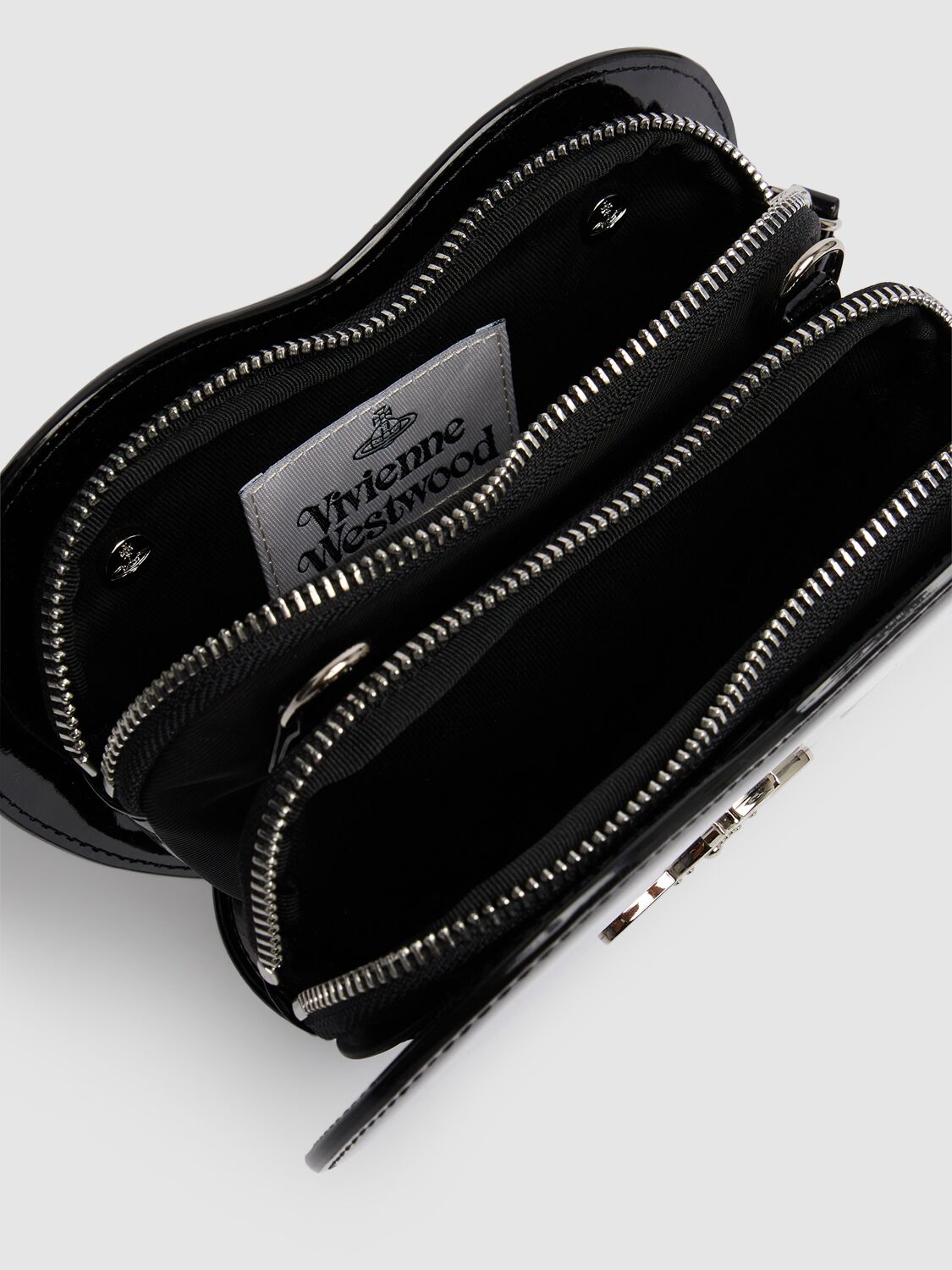 Shop Vivienne Westwood Louise Heart Patent Leather Bag In Black