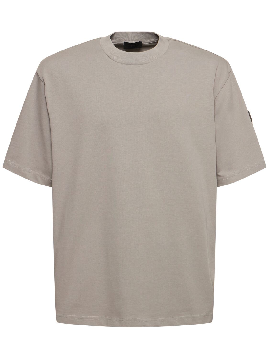 Moncler Logo Cotton T-shirt In Grey