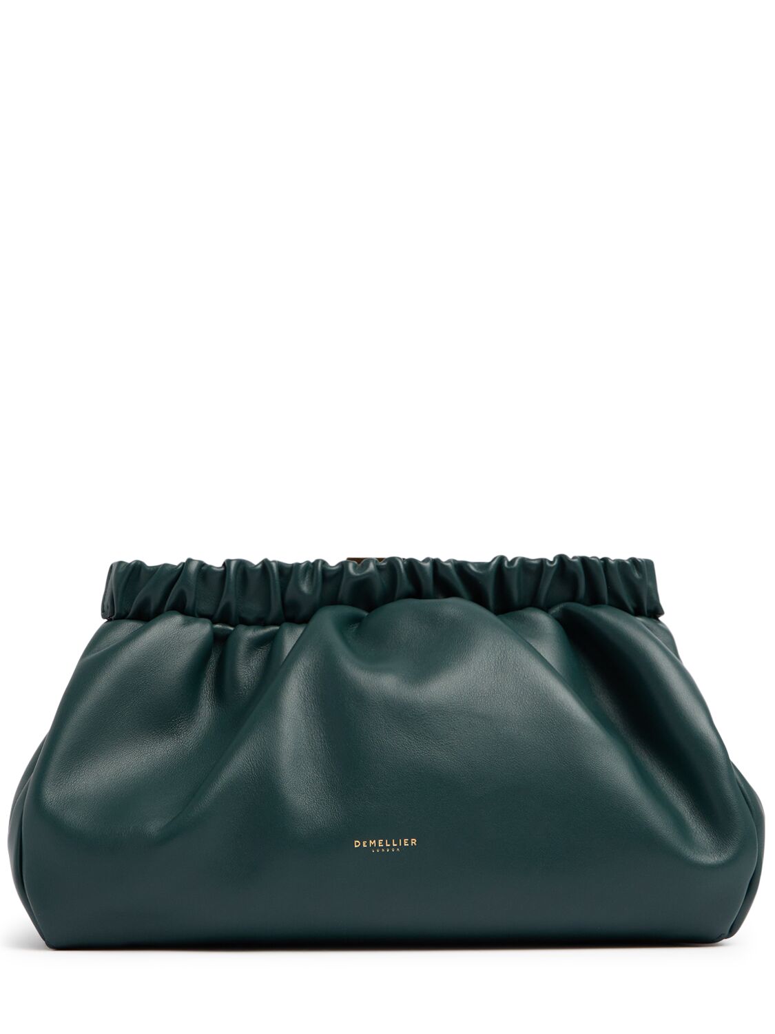 Demellier Miami Smooth Leather Clutch In Forest Green