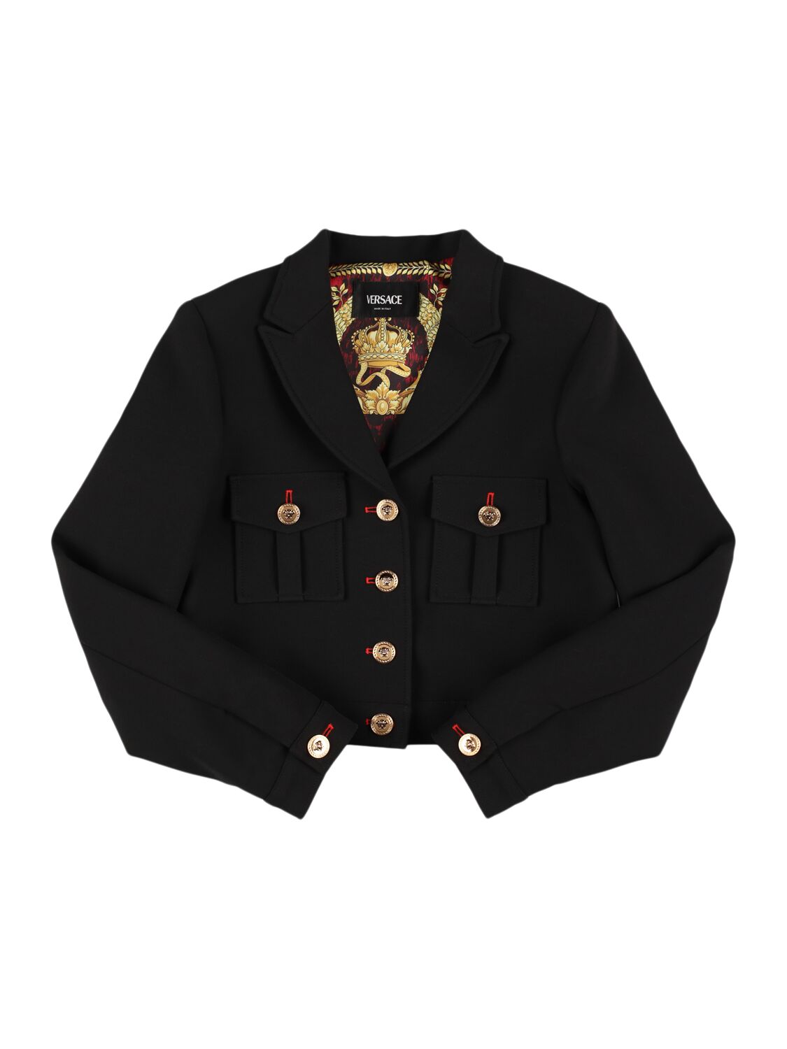 Versace Poly Blend Jacket In Black