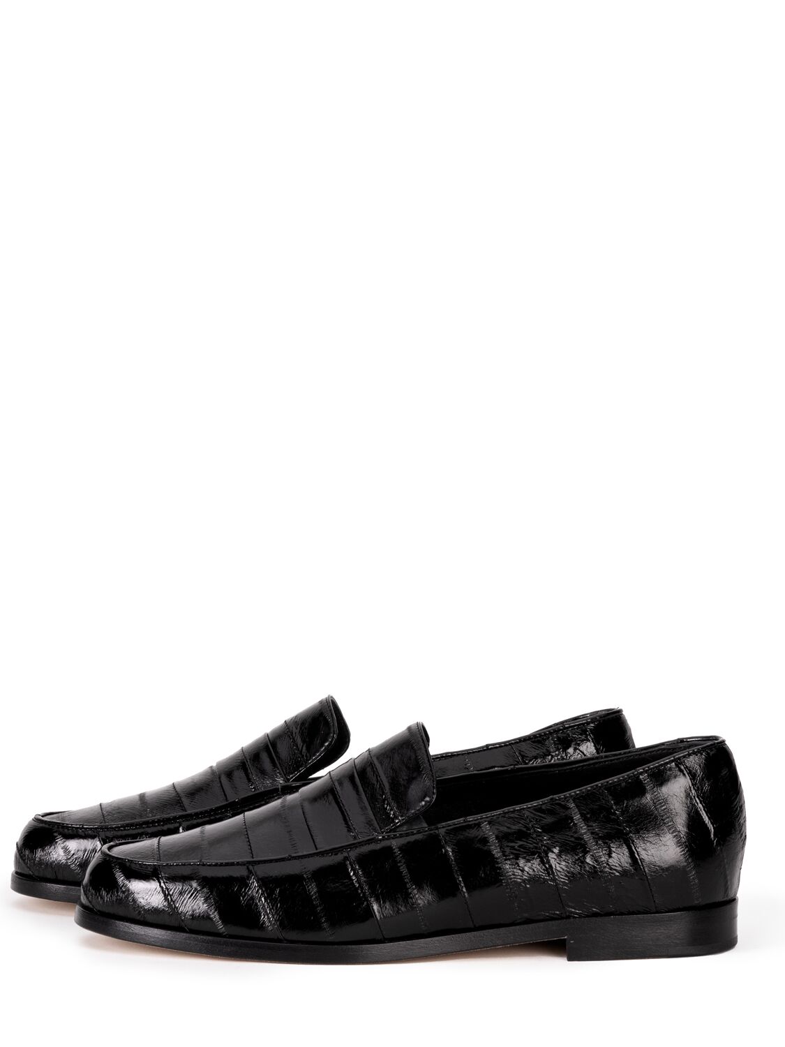 Legres 20mm Eel Leather Loafers In Black