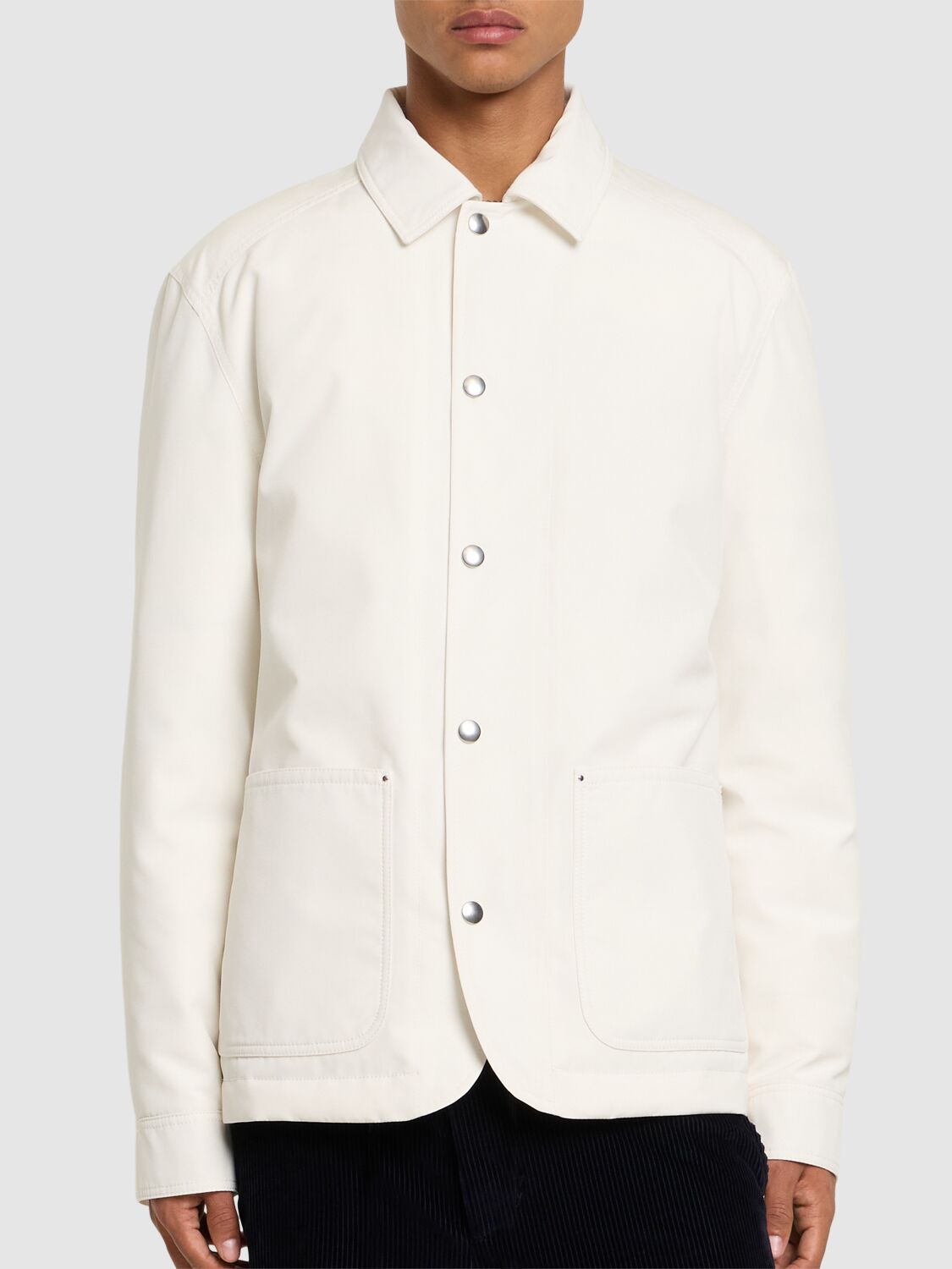 Shop Moncler Buffaure Tech & Cotton Down Jacket In Silk White