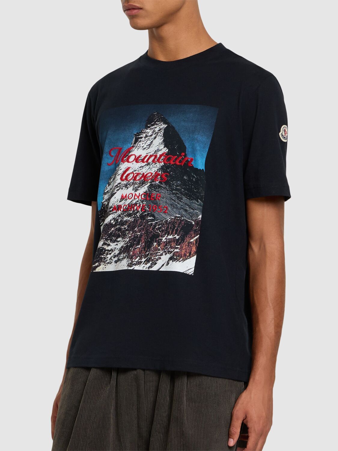 MONCLER EMERIZED COTTON T-SHIRT 