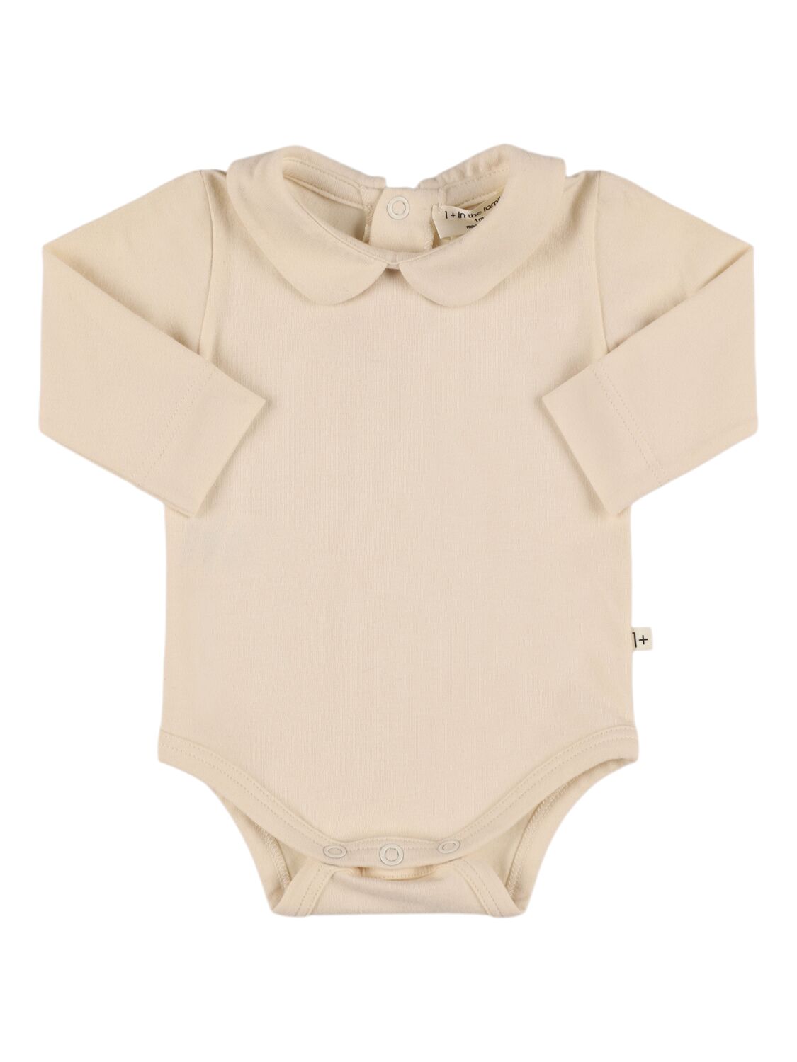 1+ In The Family Organic Cotton Jersey Bodysuit In White