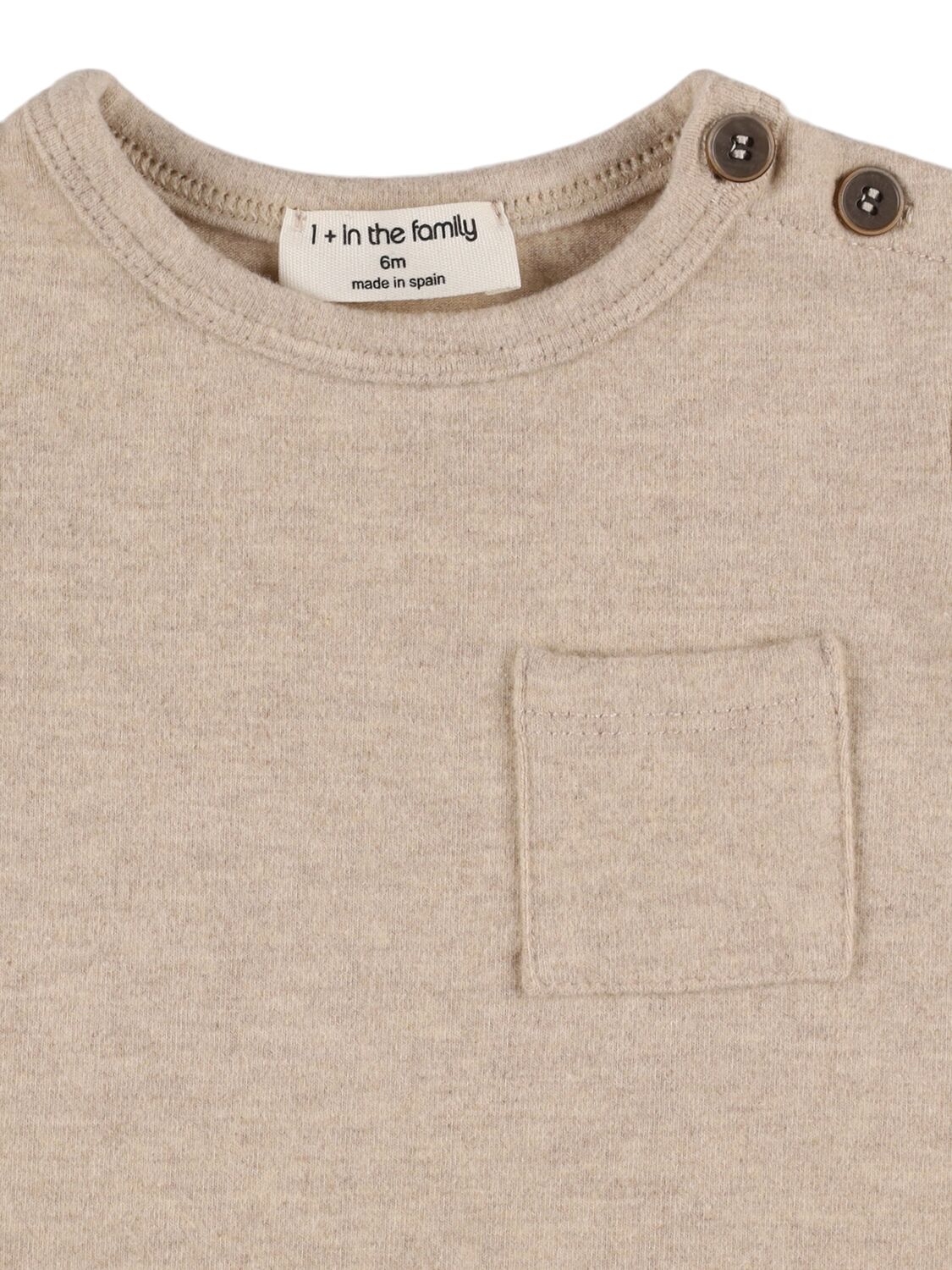 Shop 1+ In The Family Cotton Blend Jersey T-shirt In Beige