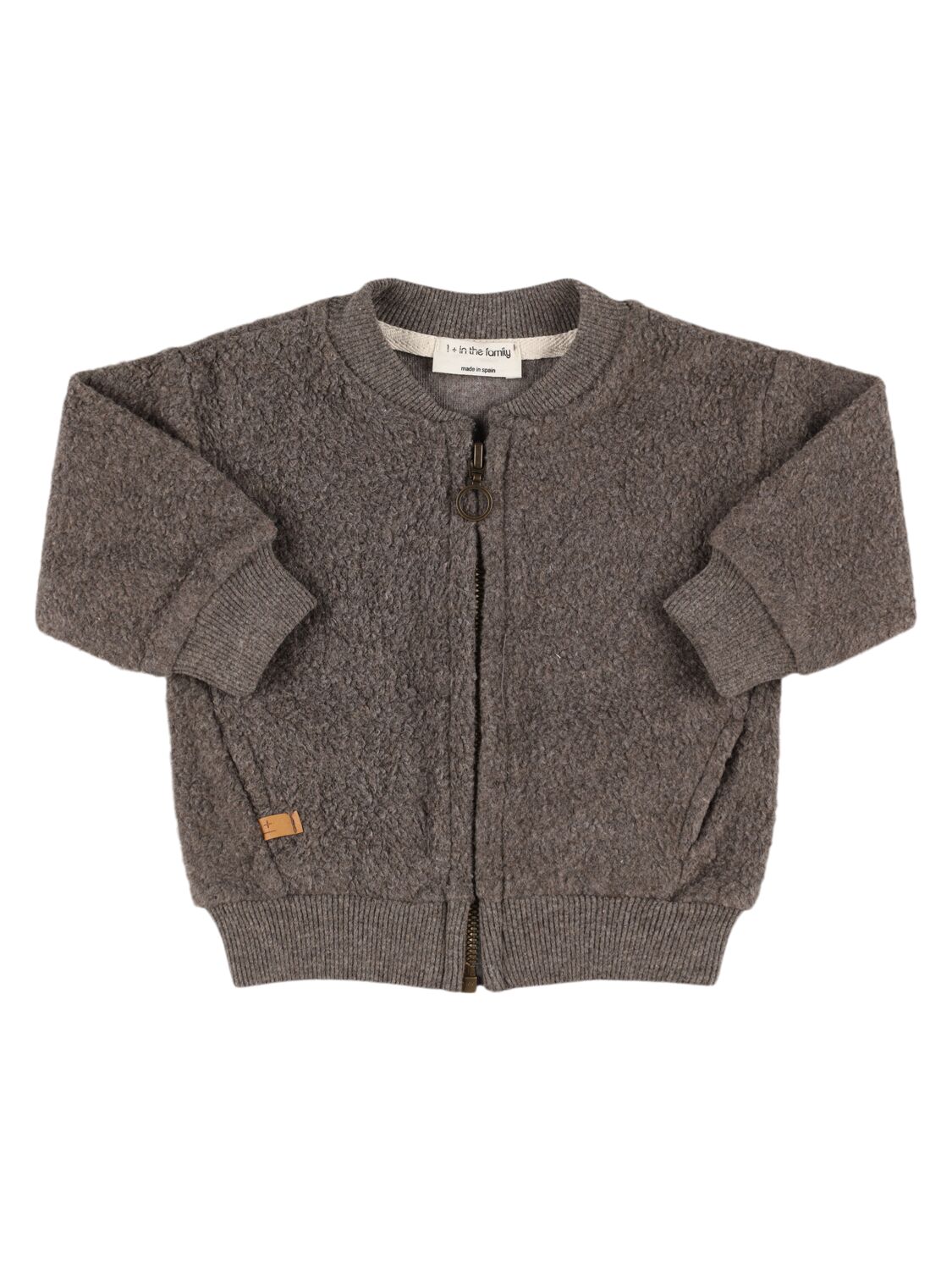 1+ In The Family Cotton Blend Full-zip Sweatshirt In Grey