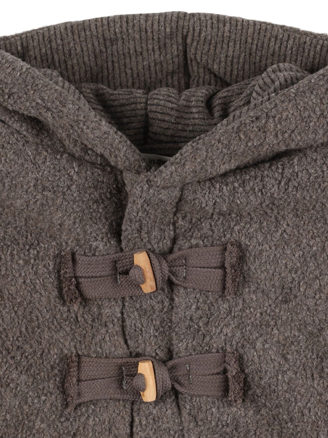 1+ In The Family Cotton Blend Hooded Jacket In Grey