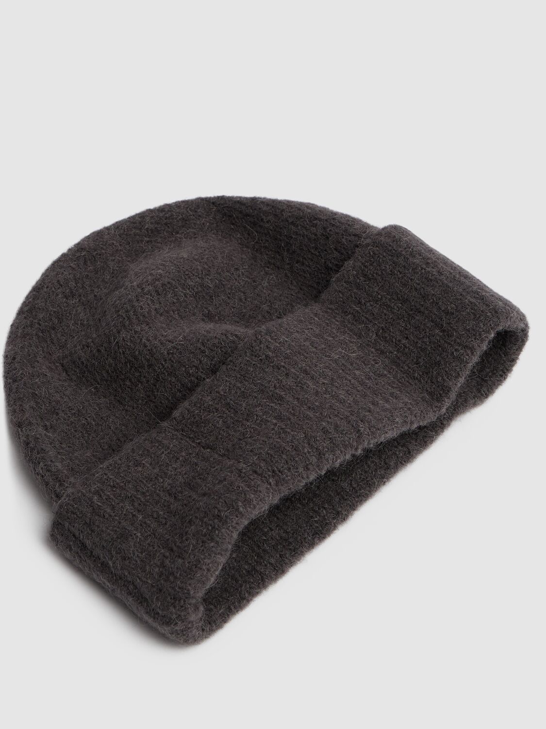 Shop Ami Alexandre Mattiussi Adc Alpaca Blend Beanie In Dark Grey