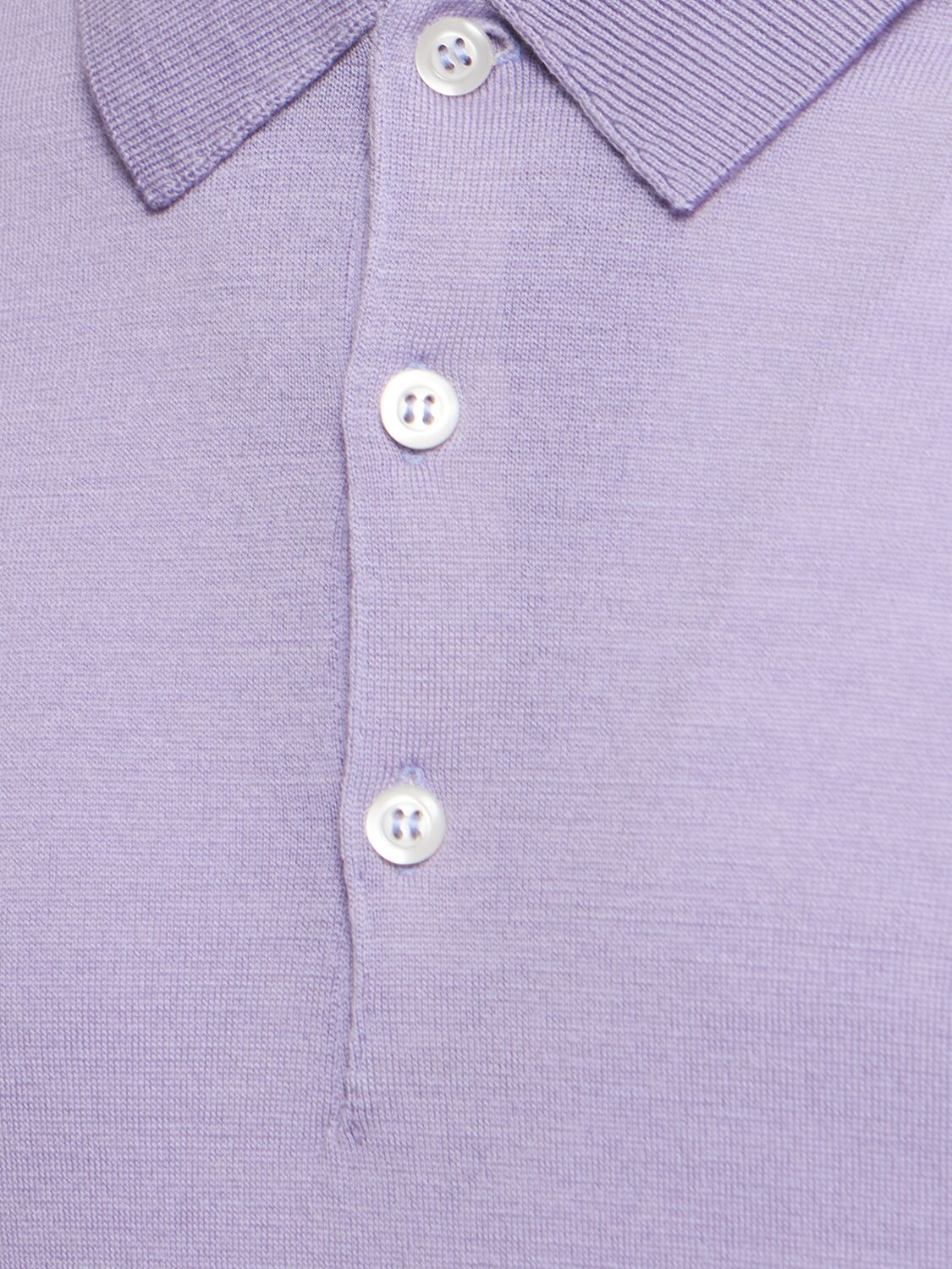 Shop John Smedley Belper Extrafine Wool Knit Polo Sweater In Purple