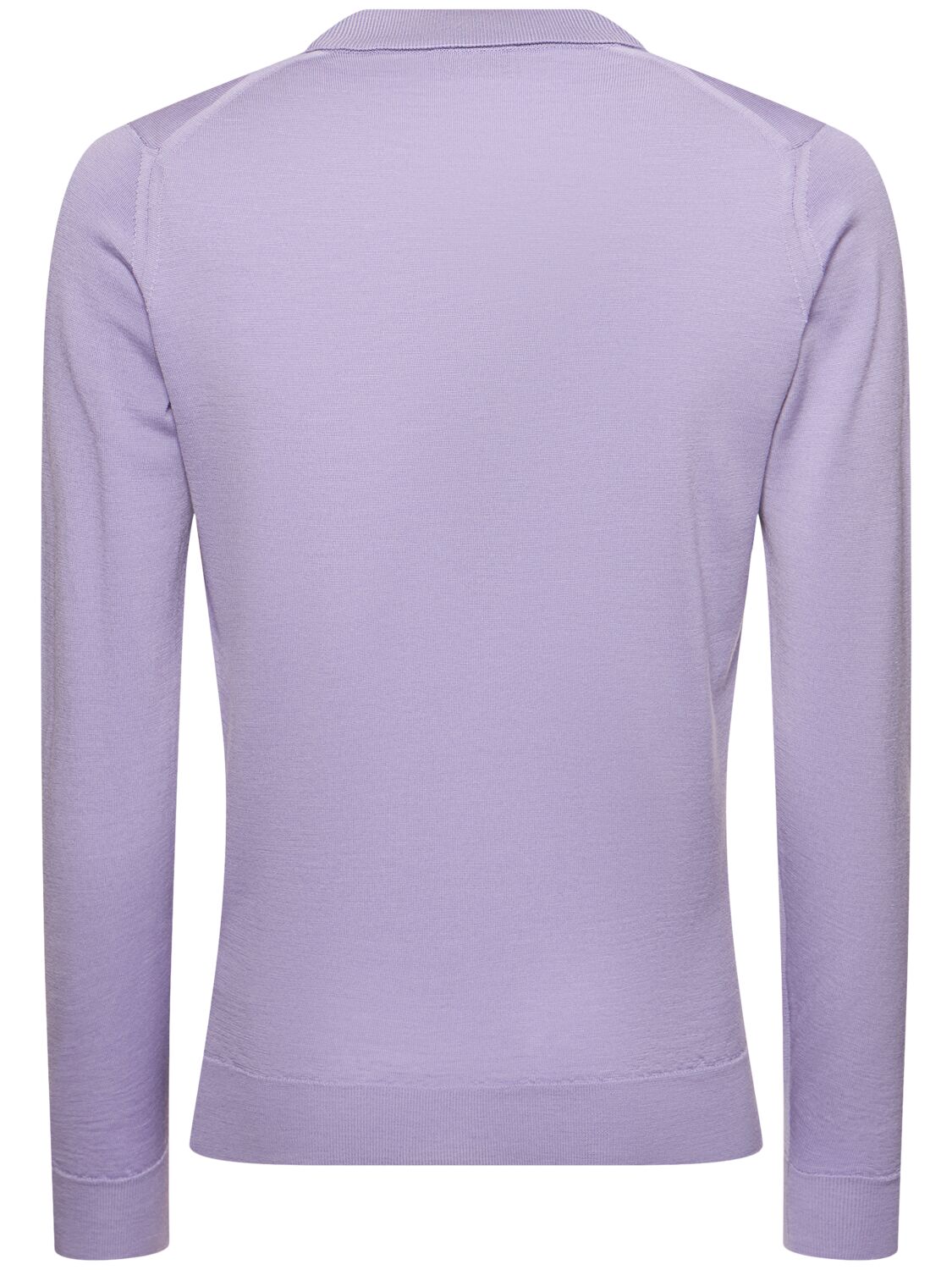 Shop John Smedley Belper Extrafine Wool Knit Polo Sweater In Purple