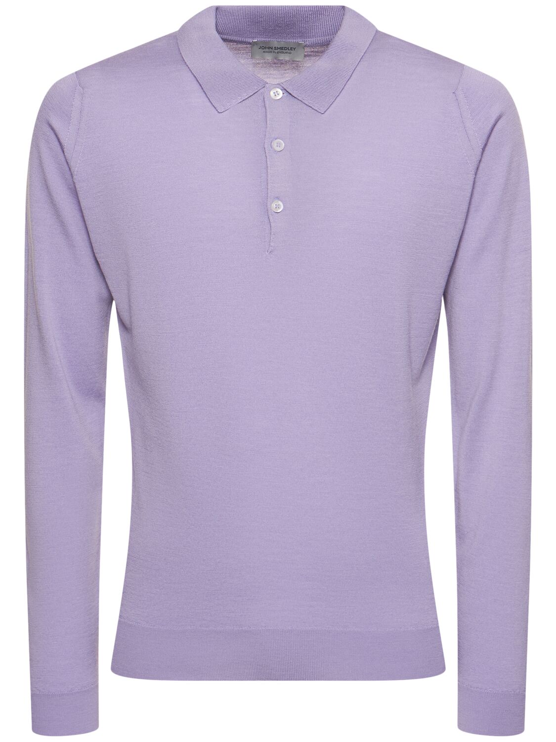 Shop John Smedley Belper Extrafine Wool Knit Polo Sweater In Purple