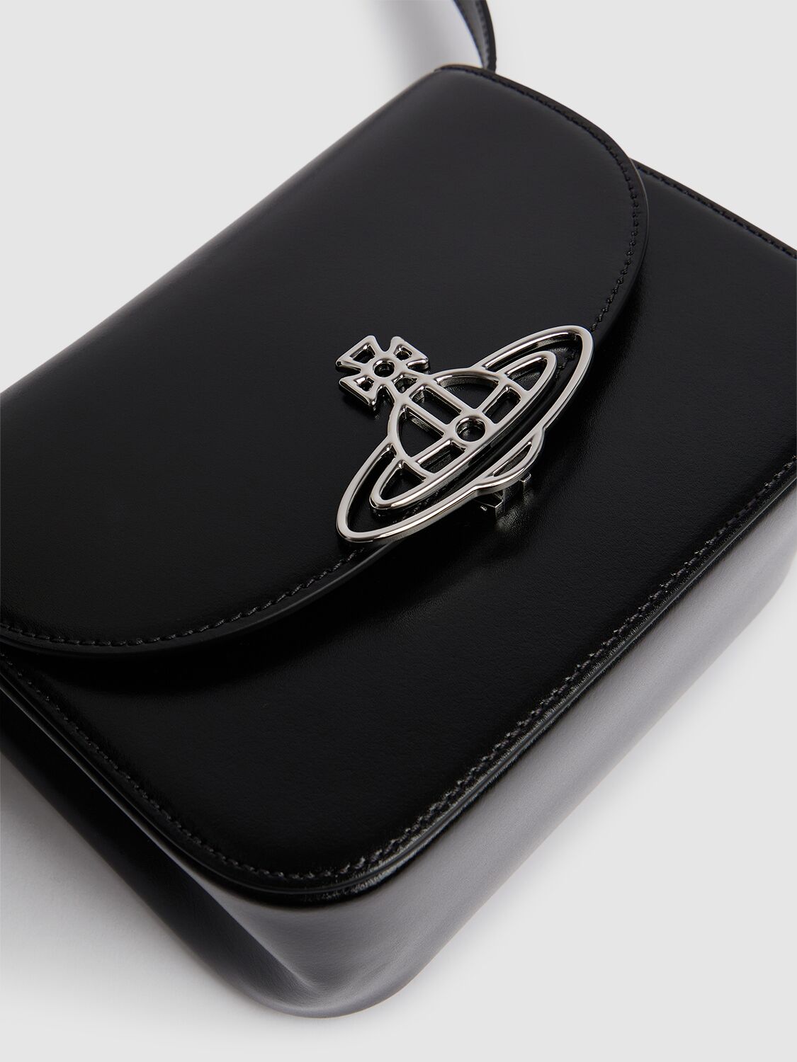 Vivienne Westwood Womens Black Linda Logo-plaque Leather Cross-body Bag In Black