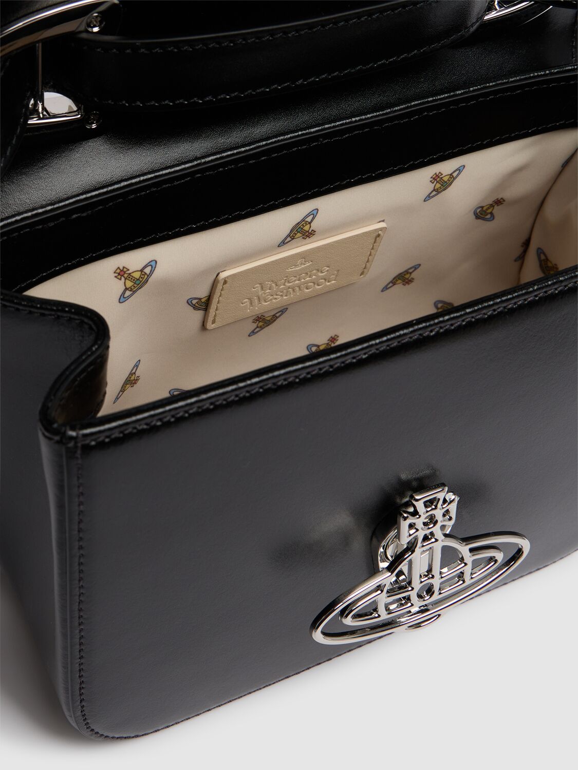 Vivienne Westwood Womens Black Linda Logo-plaque Leather Cross-body Bag In Black