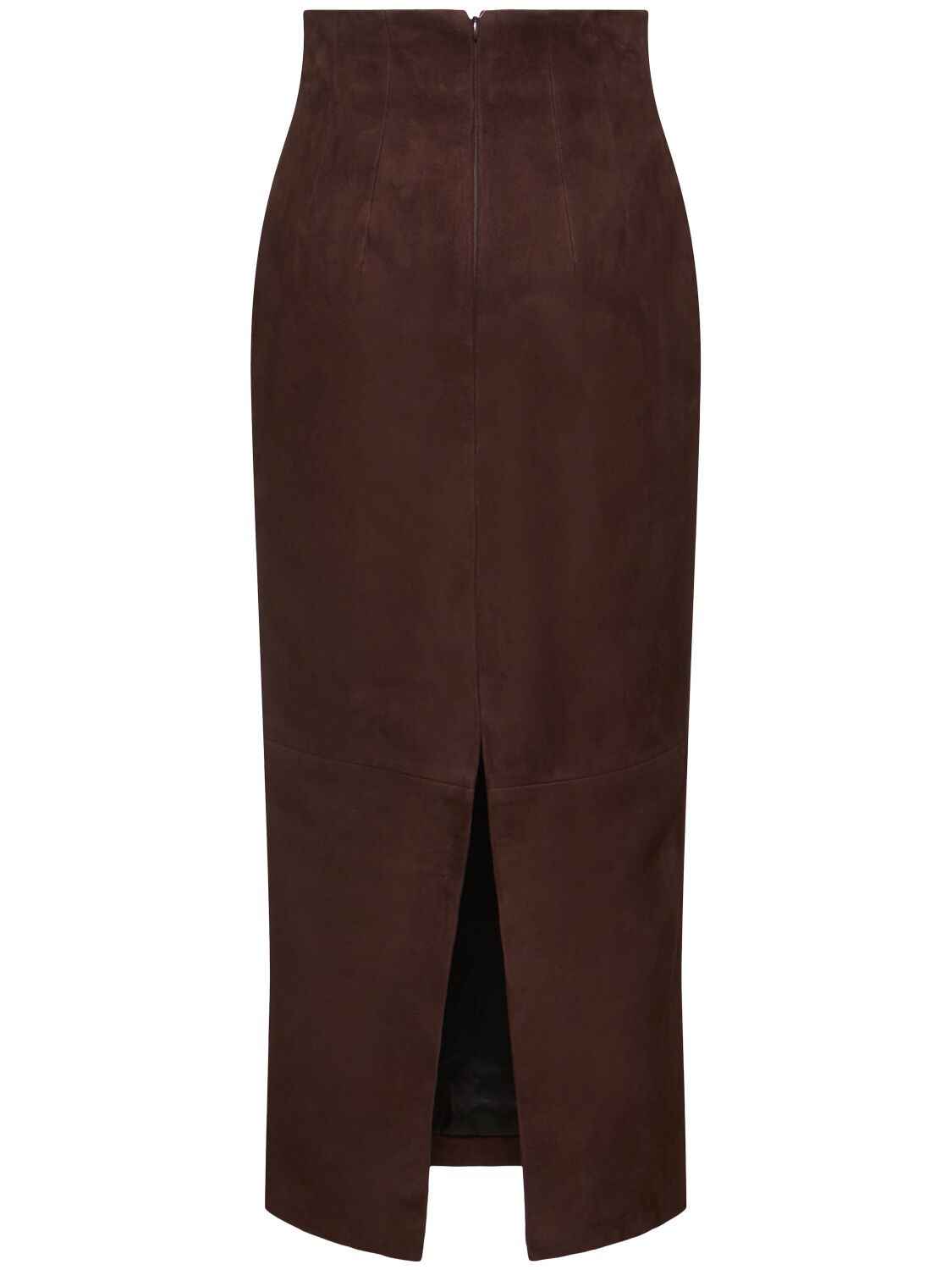 KHAITE LOXLEY LEATHER LONG SKIRT 