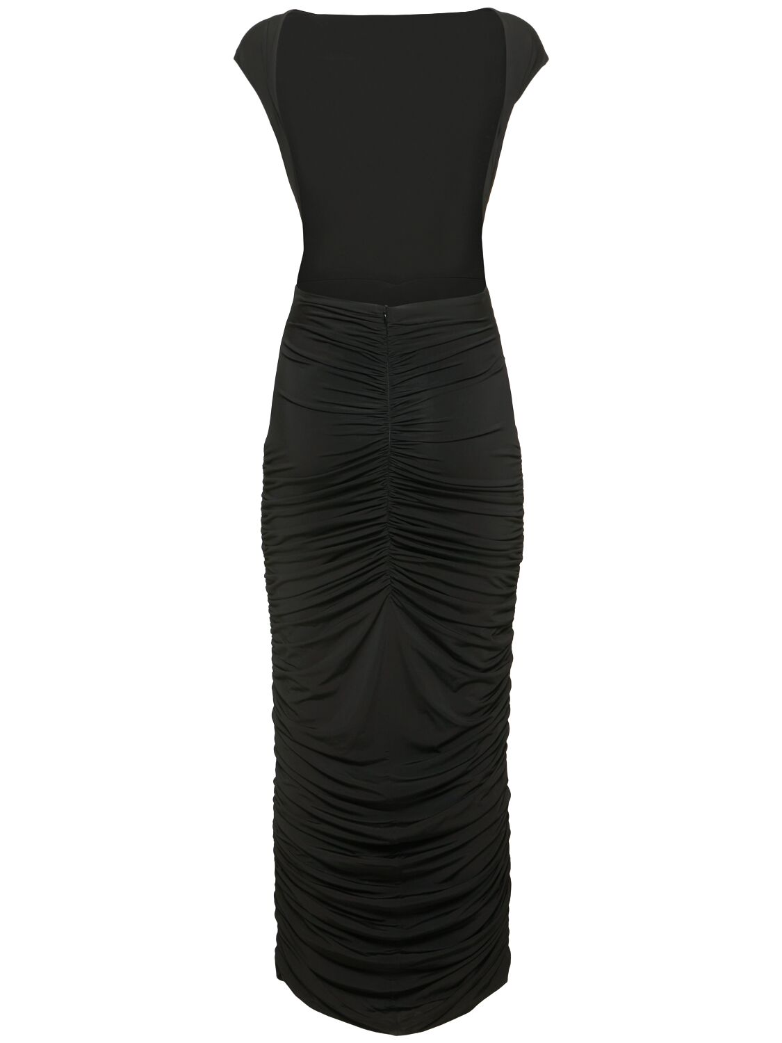 Magda Butrym Open Back Jersey Long Dress In Black