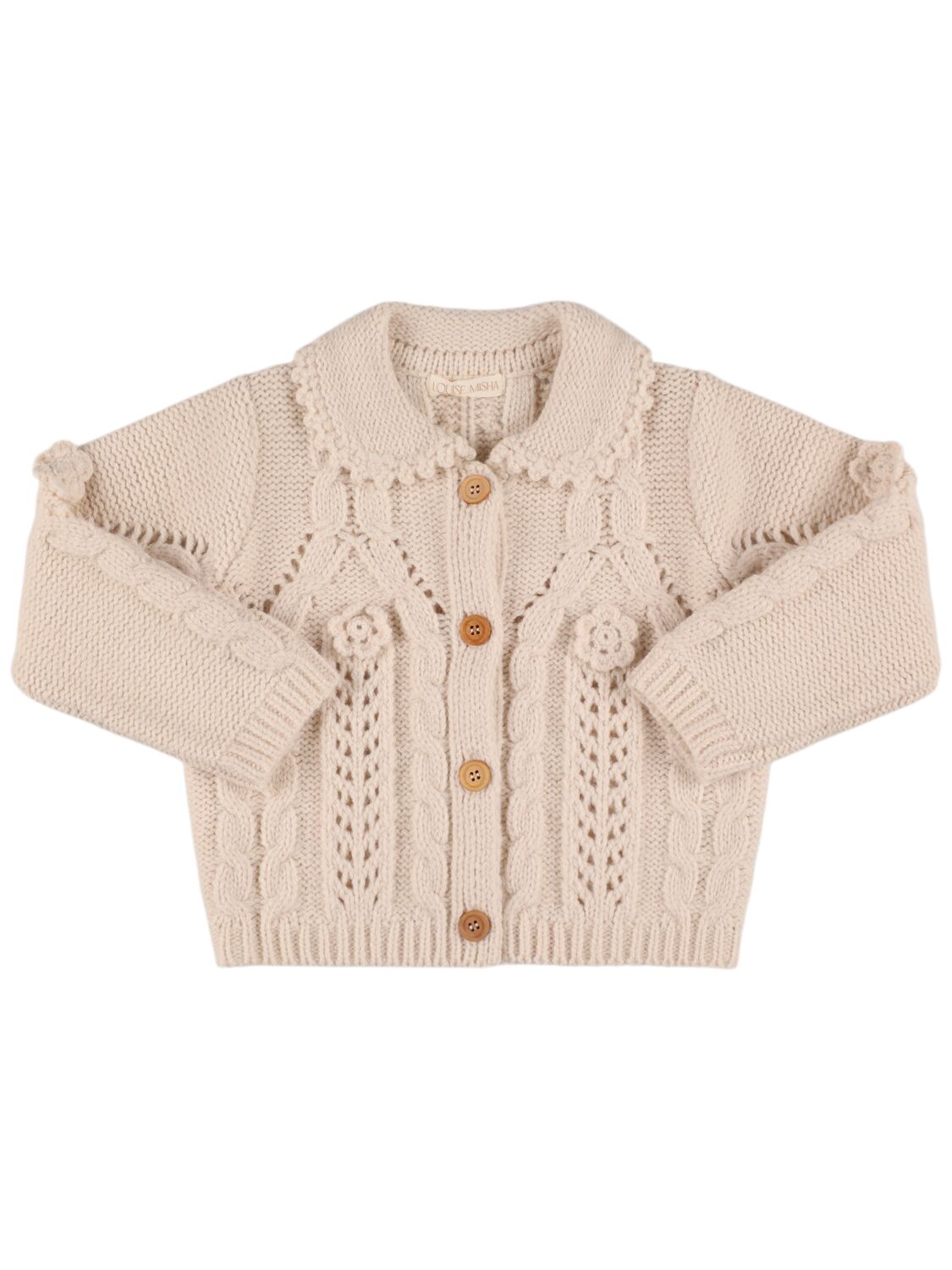 Louise Misha Wool Blend Knit Cardigan In Cream