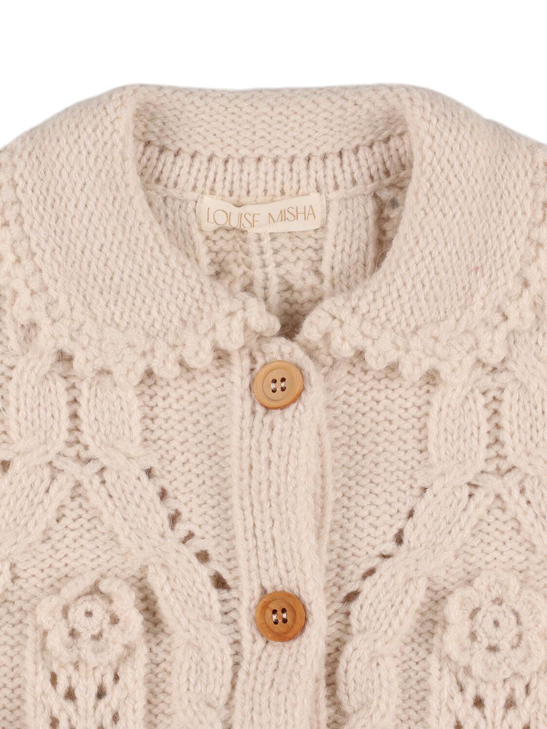 Shop Louise Misha Wool Blend Knit Cardigan In Cream